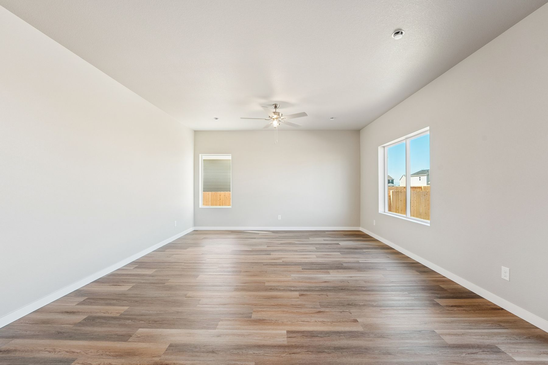 The family room in the Yale floor plan is spacious with plenty of natural light.