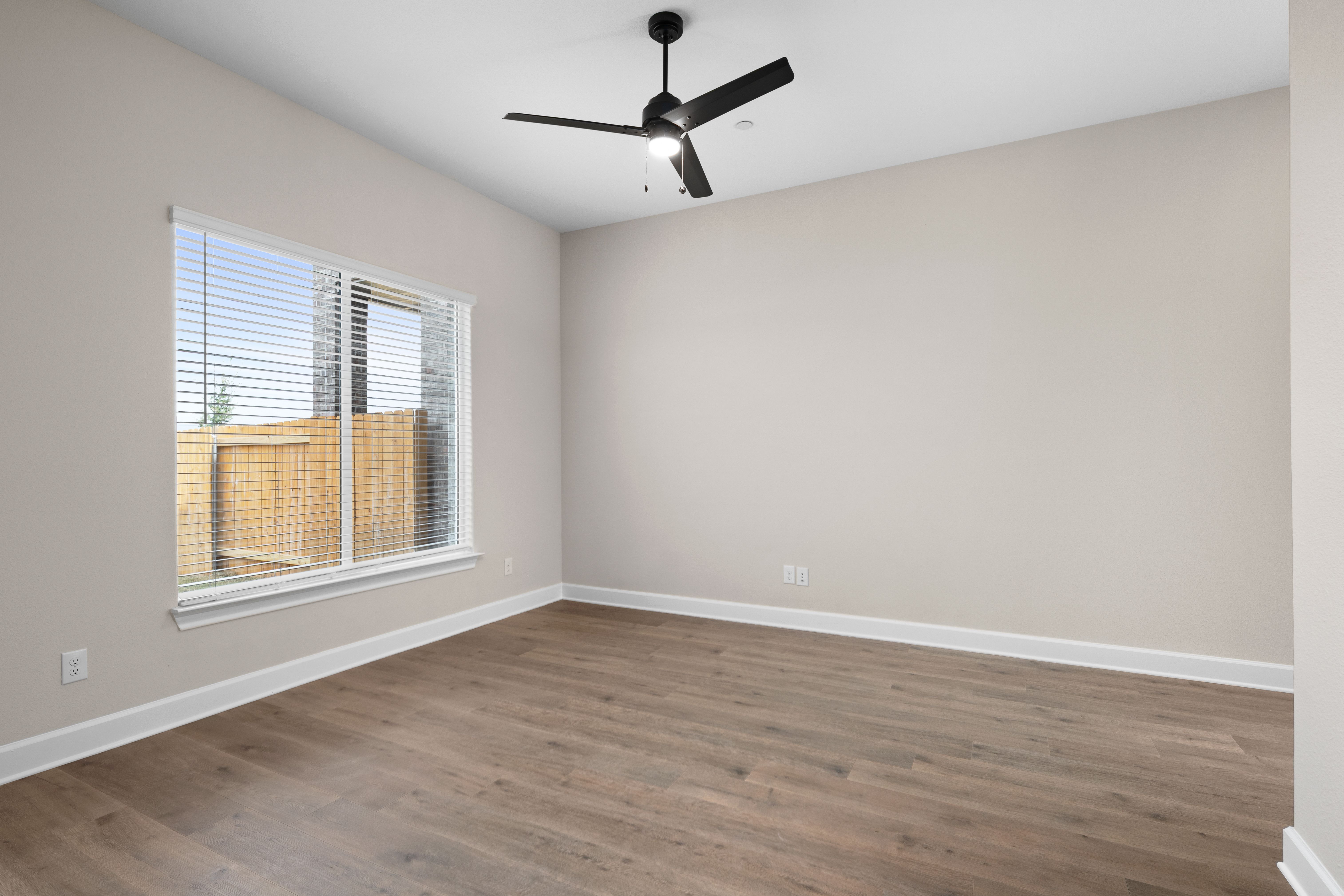 The living room sits right off of the kitchen and dining area.