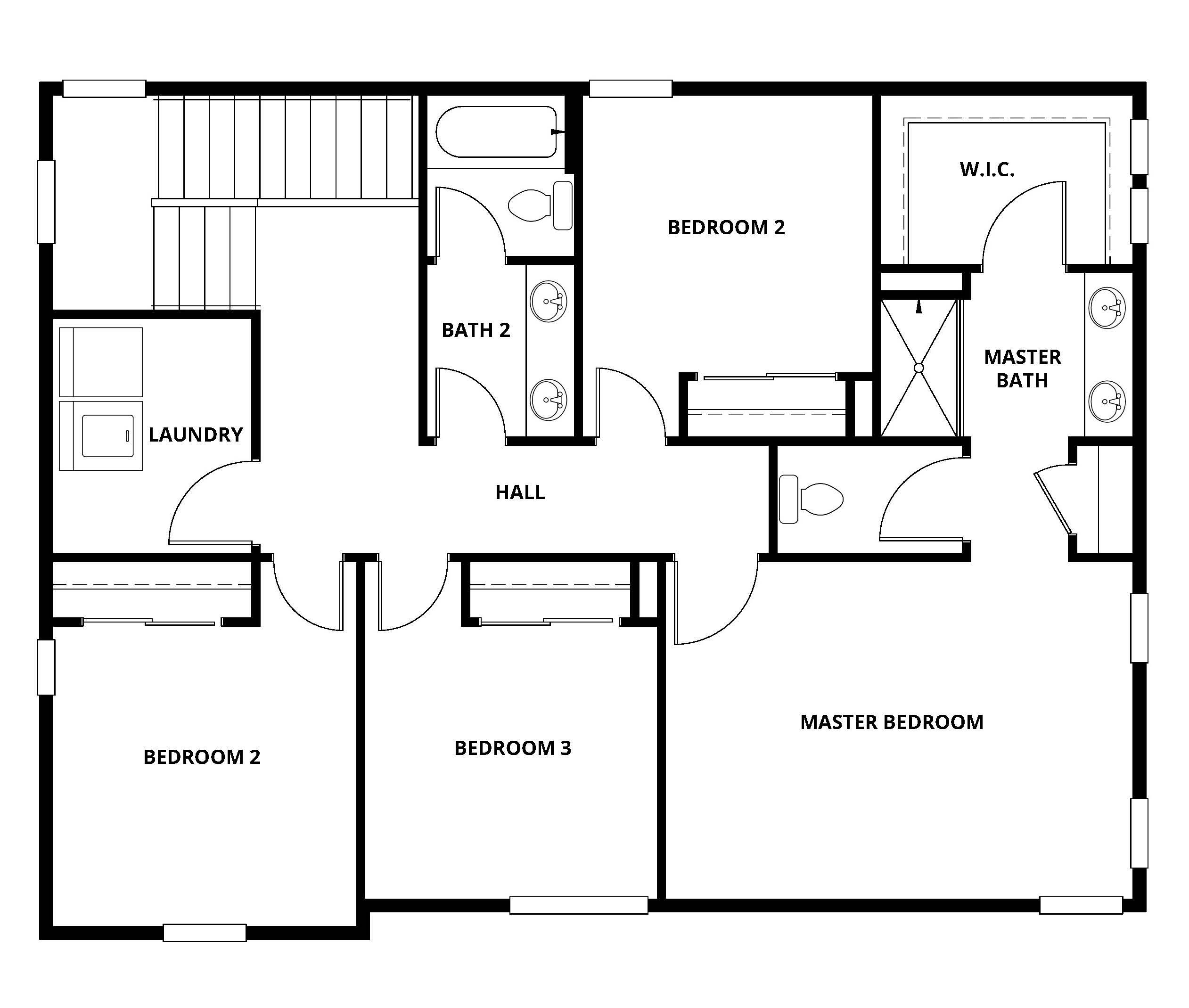 The second floor of the Nelson has all of the bedrooms.