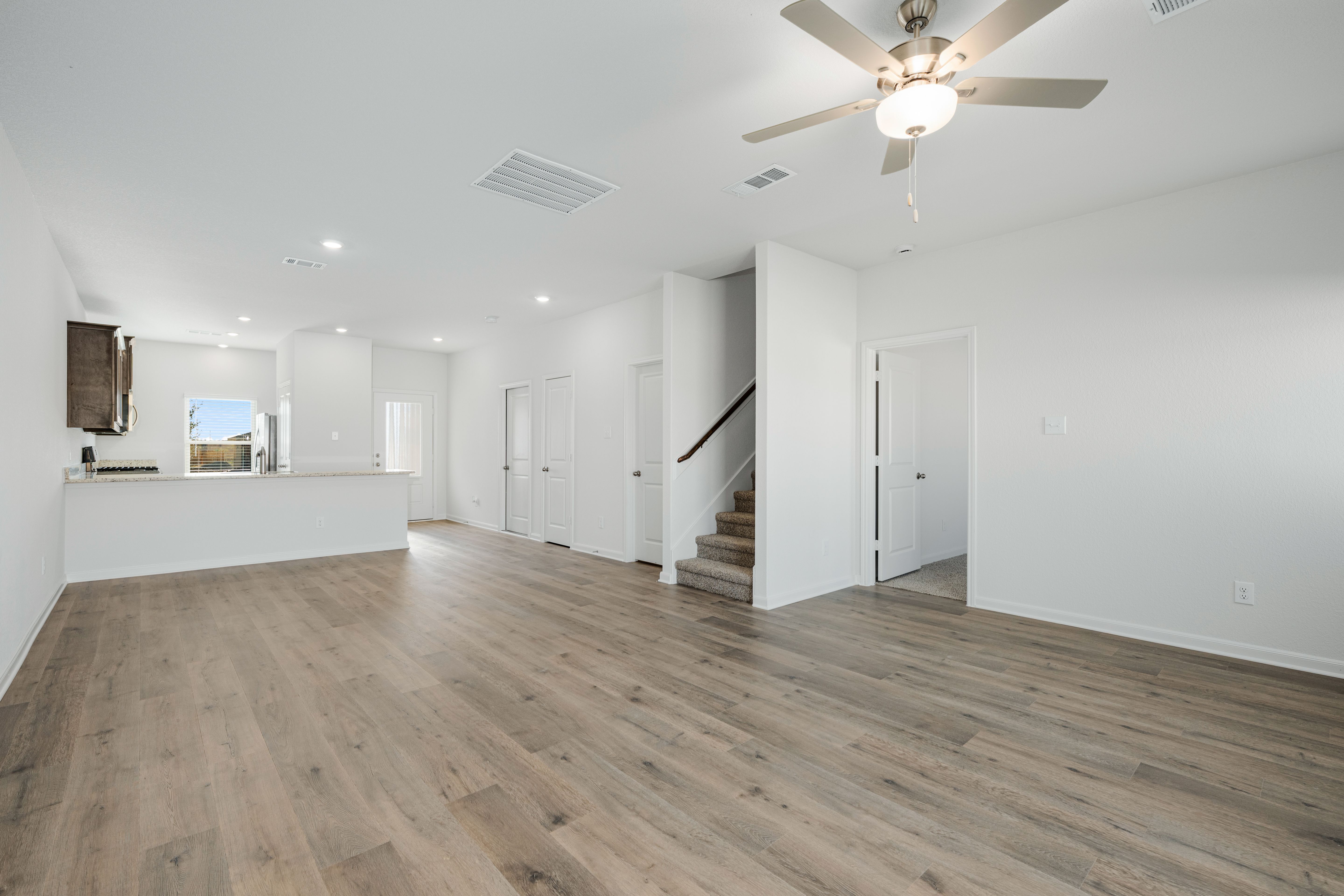 The first floor of the Driftwood has a wonderful, open-concept layout.