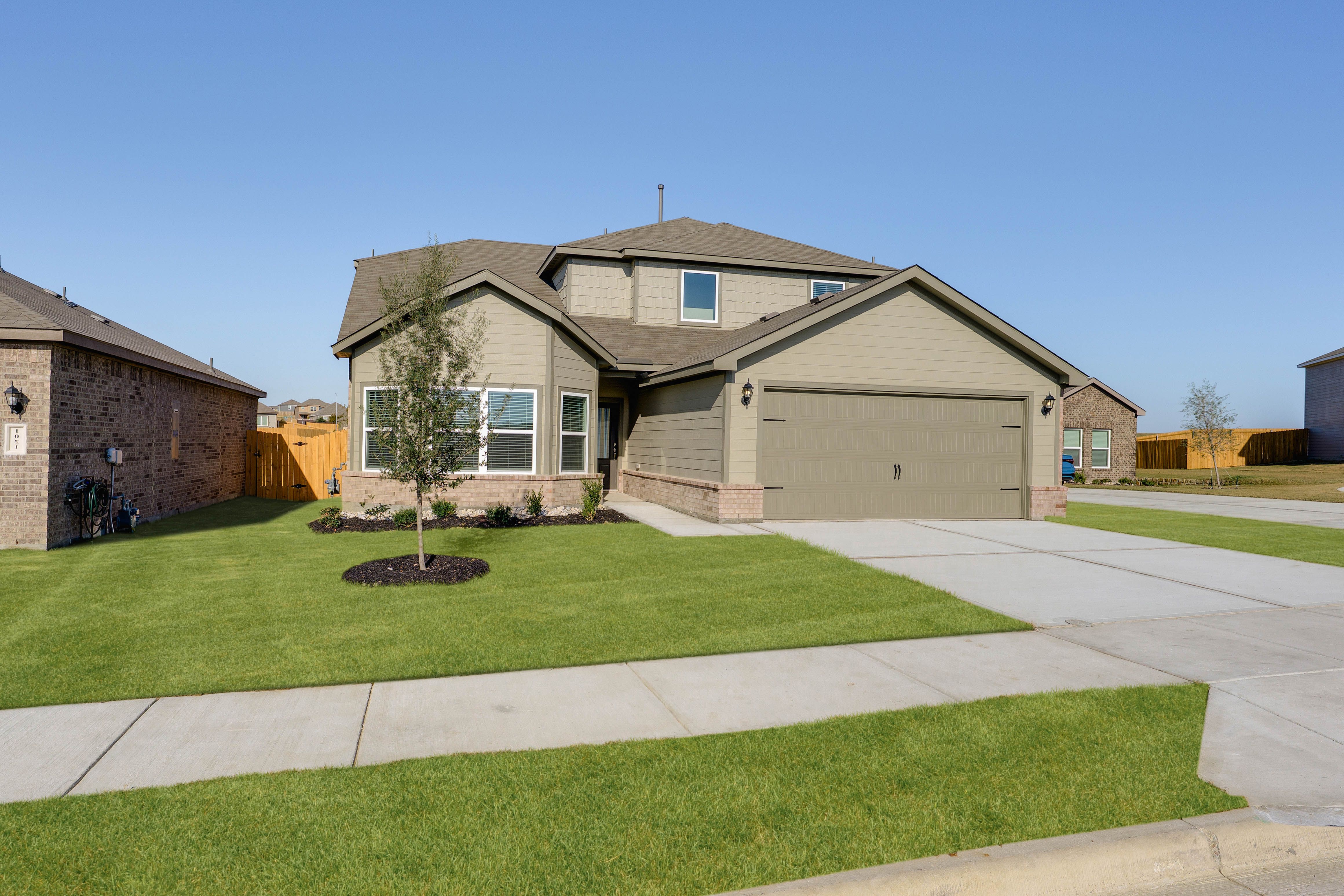 The Gideon has an attached two-car garage.
