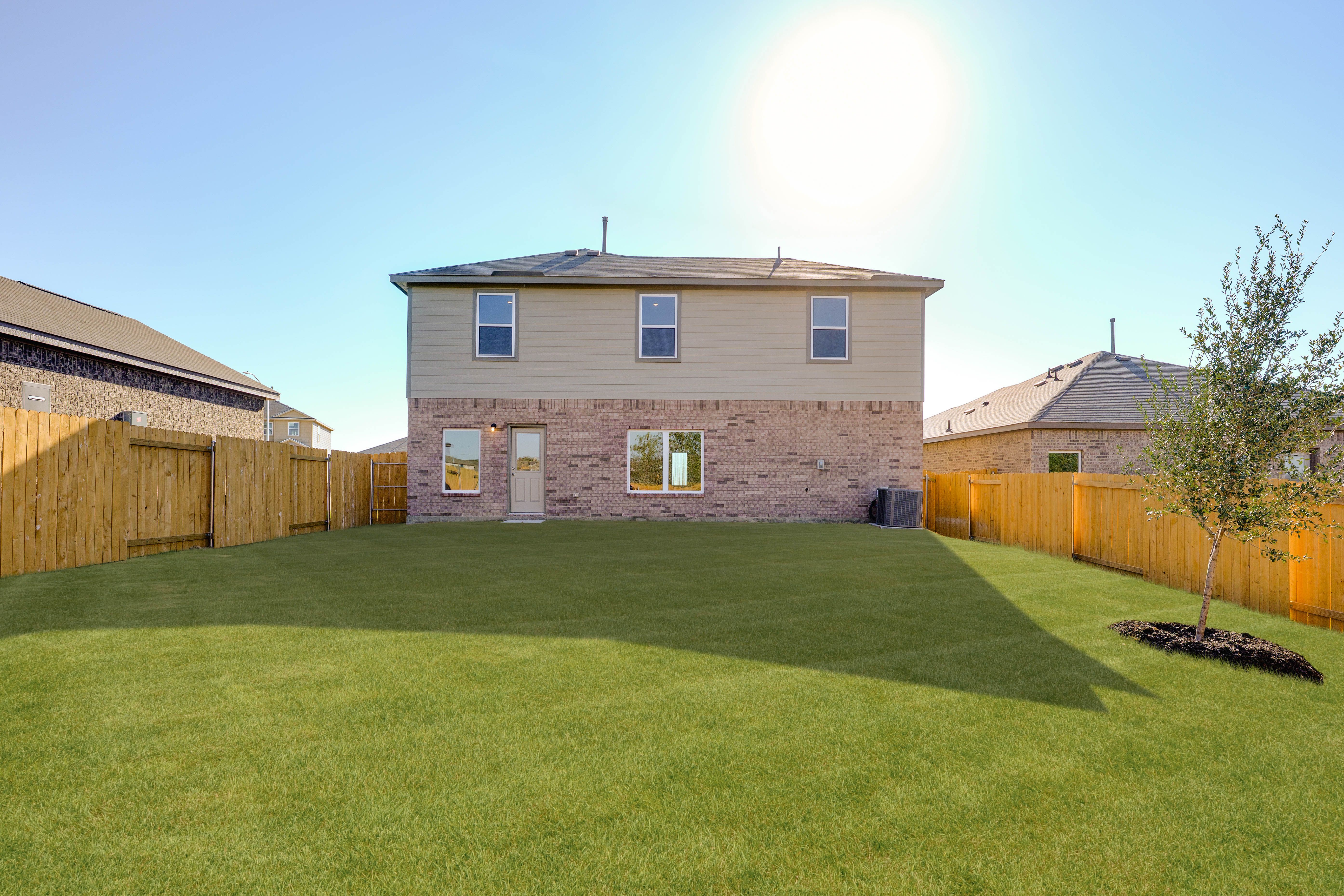 The back yard of the Gideon is fully fenced-in.