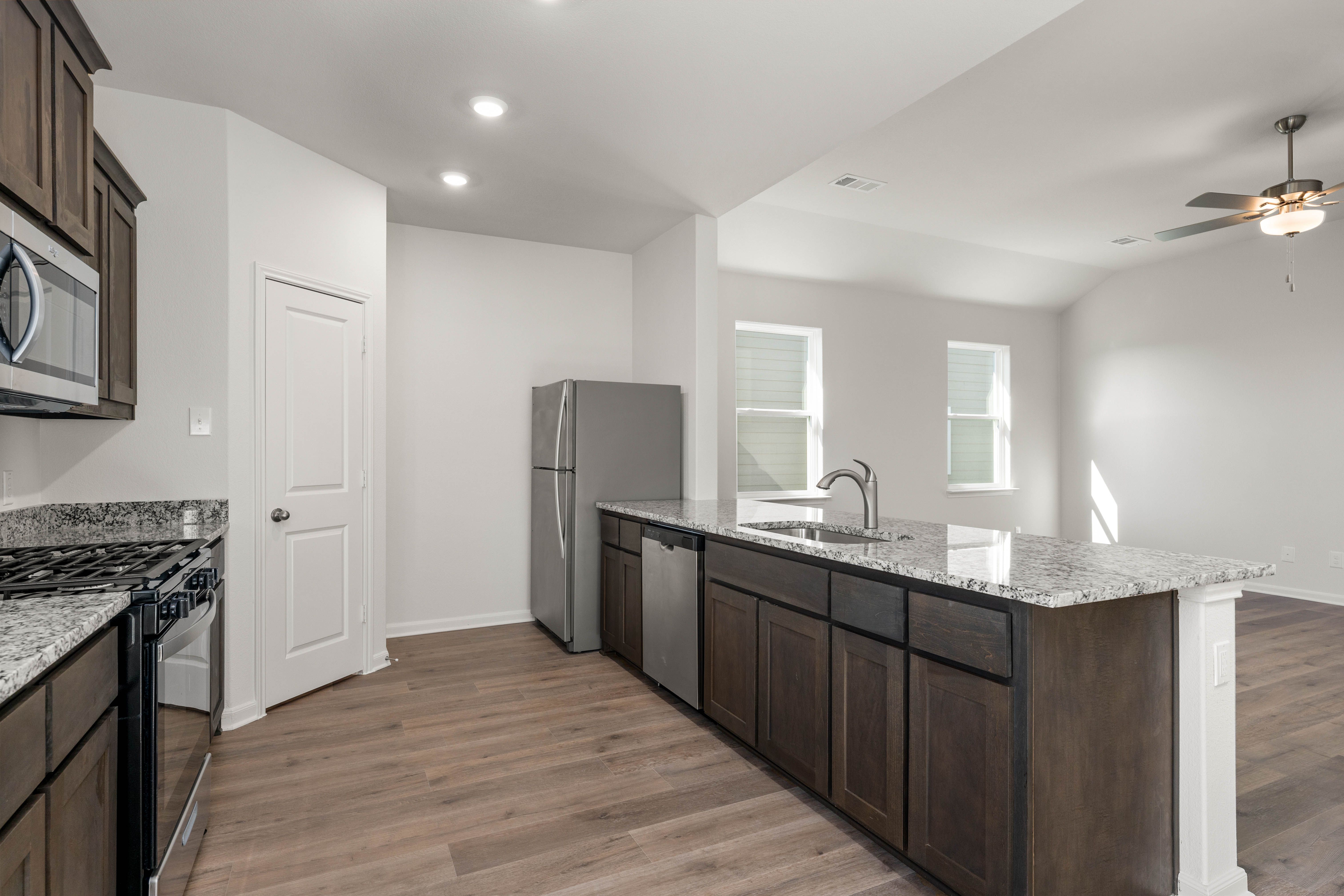 The kitchen of the Reed has energy-efficient appliances.