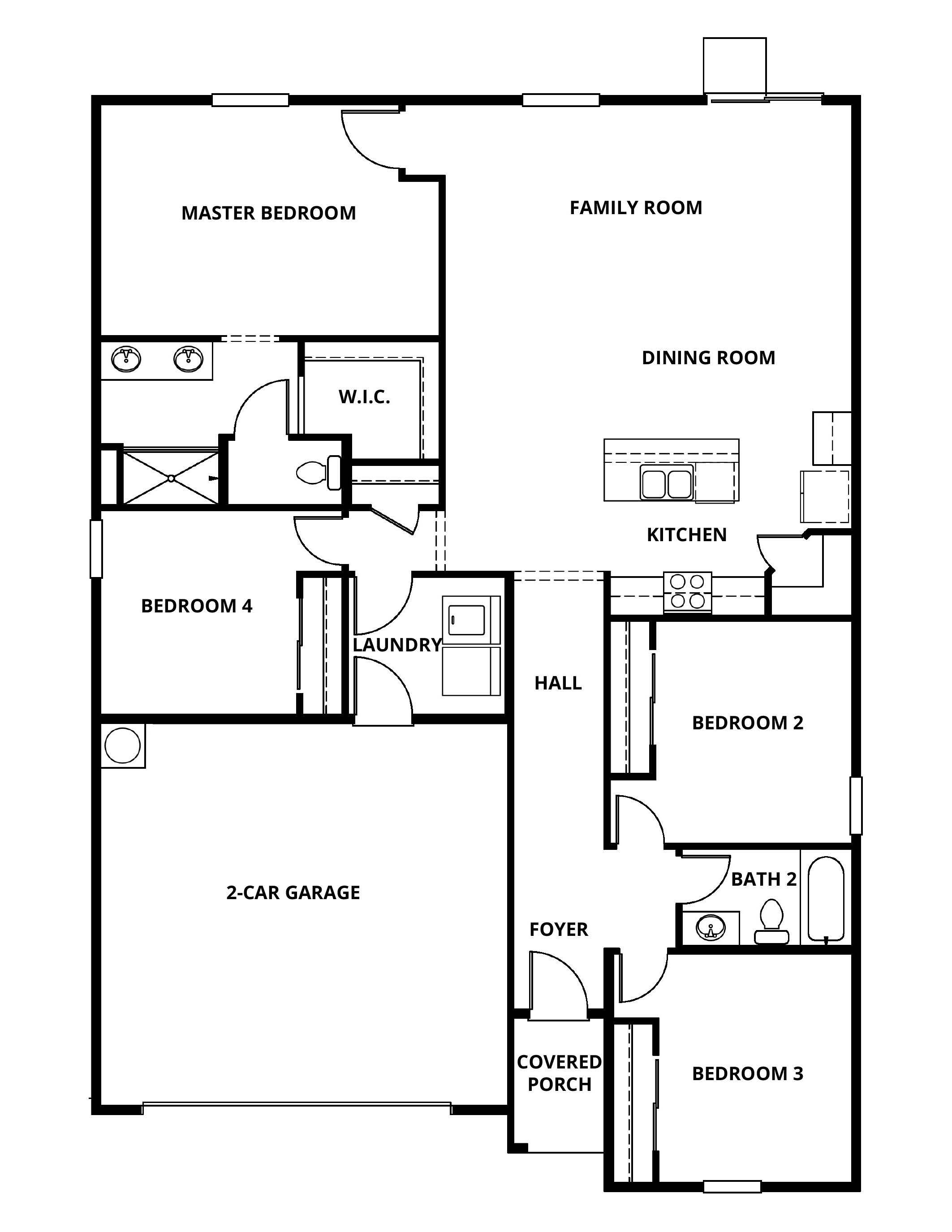 The Eureka has a chef ready kitchen and spacious family room.