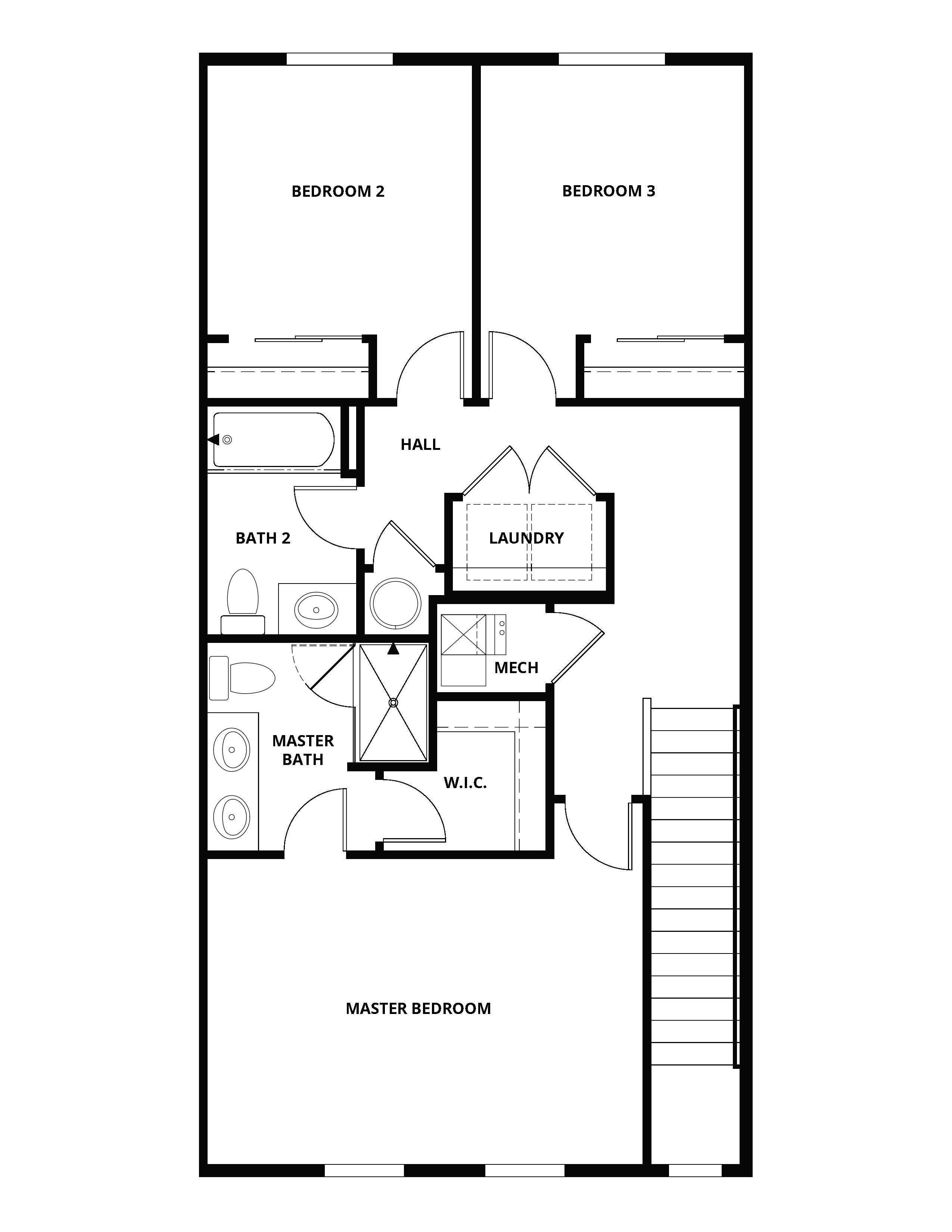 The second floor of the Diamond has the bedrooms.
