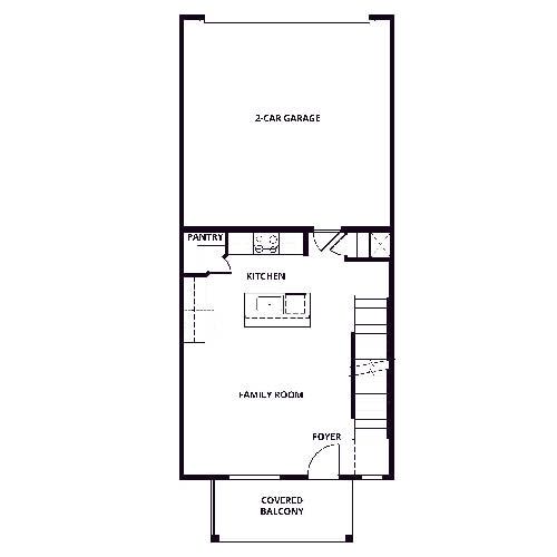 The second floor of the Pearl has the kitchen and family room.