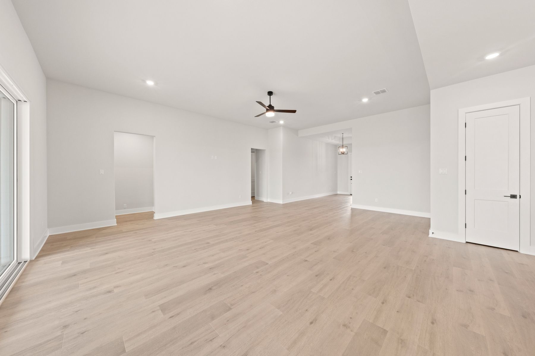 The family room is open and spacious.
