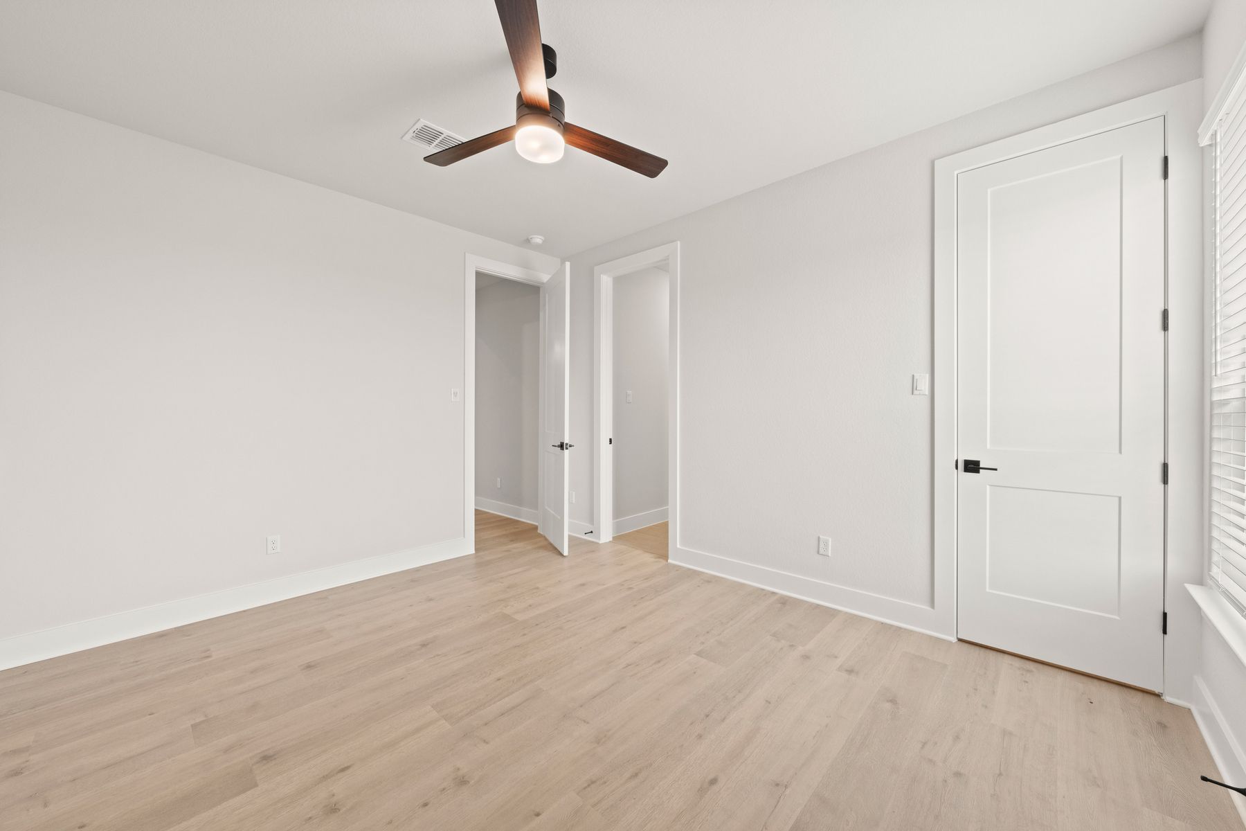 The flex room connects to the master suite and has a closet for additional storage.