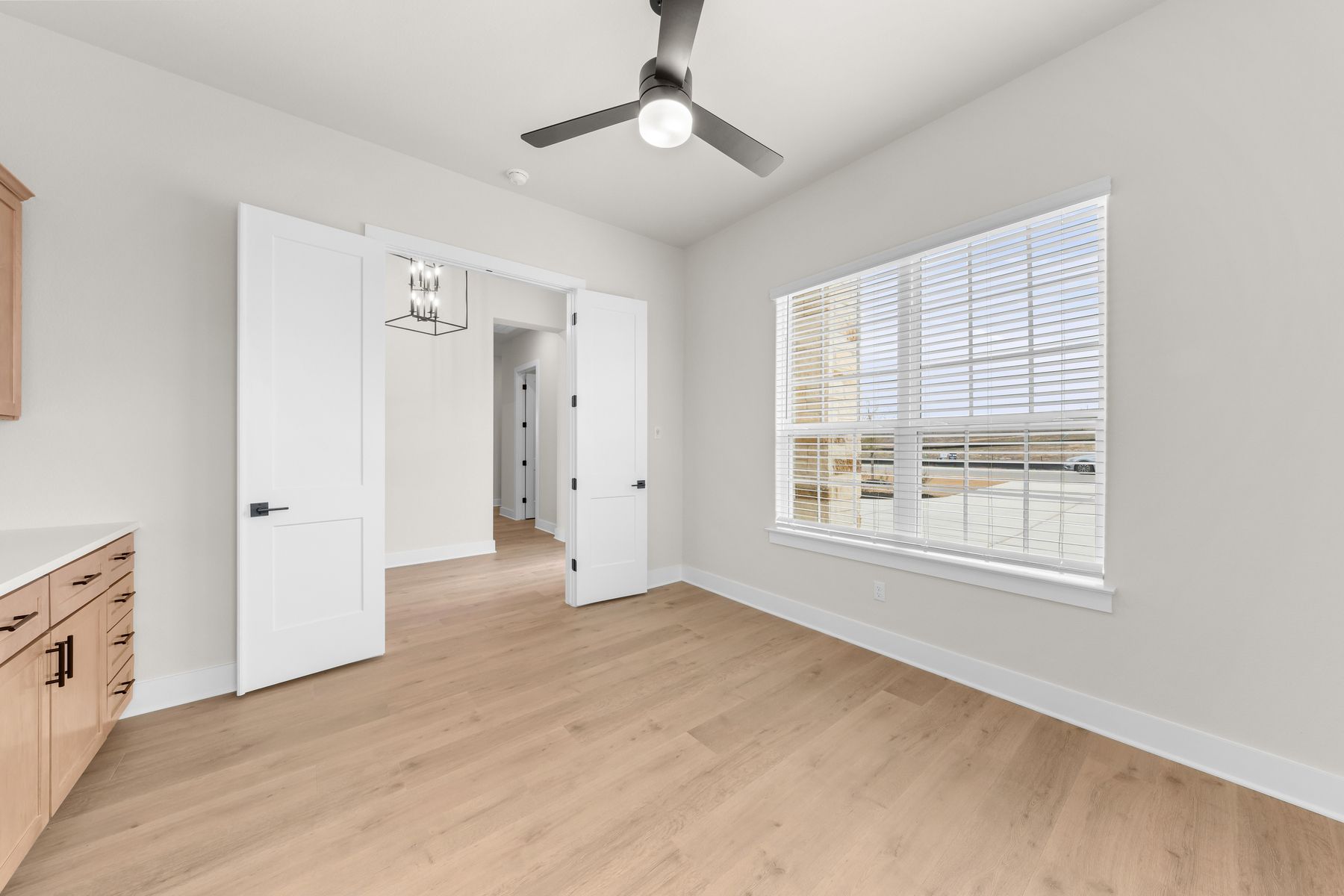 The flex room is the perfect space for an at-home office or guest room.