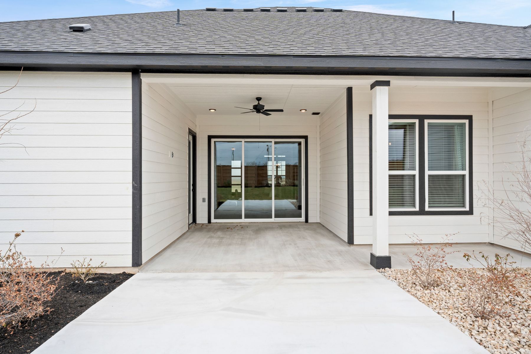 The covered back patio is a highly coveted feature of this home.