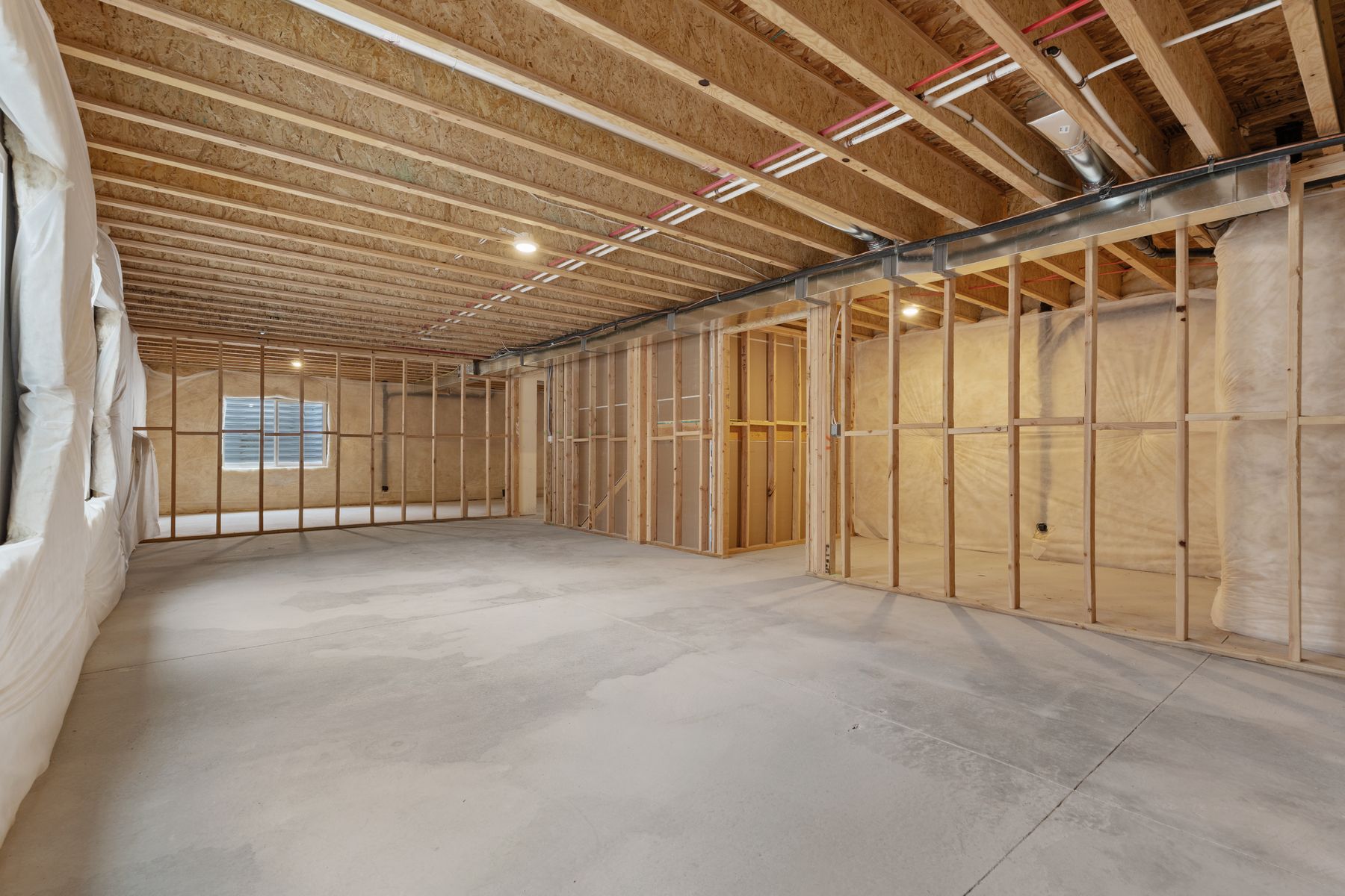 The unfinished basements provide additional space in this home.