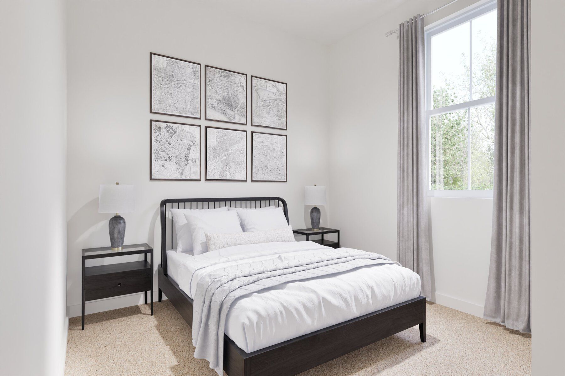 The secondary bedroom can be used a bedroom or kids play space.