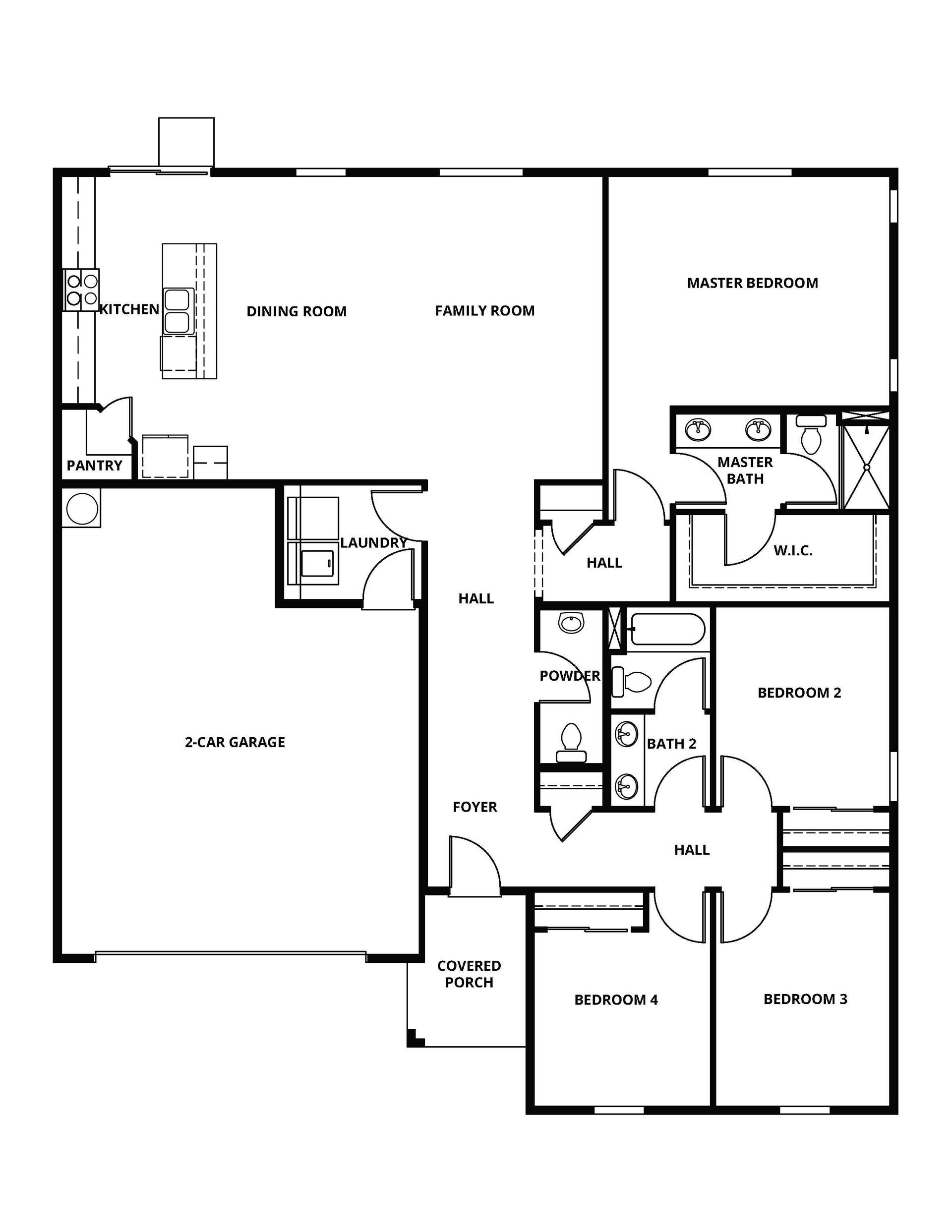 The Denair has a chef ready kitchen and spacious family room.