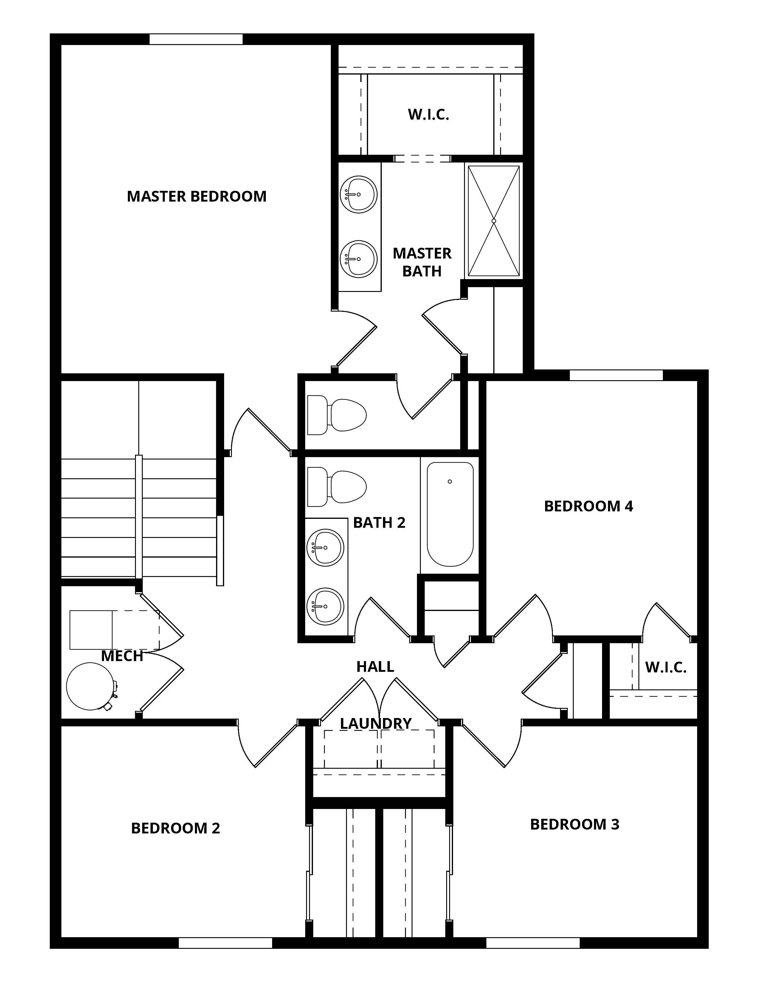 The second floor of the Daisy has the bedrooms
