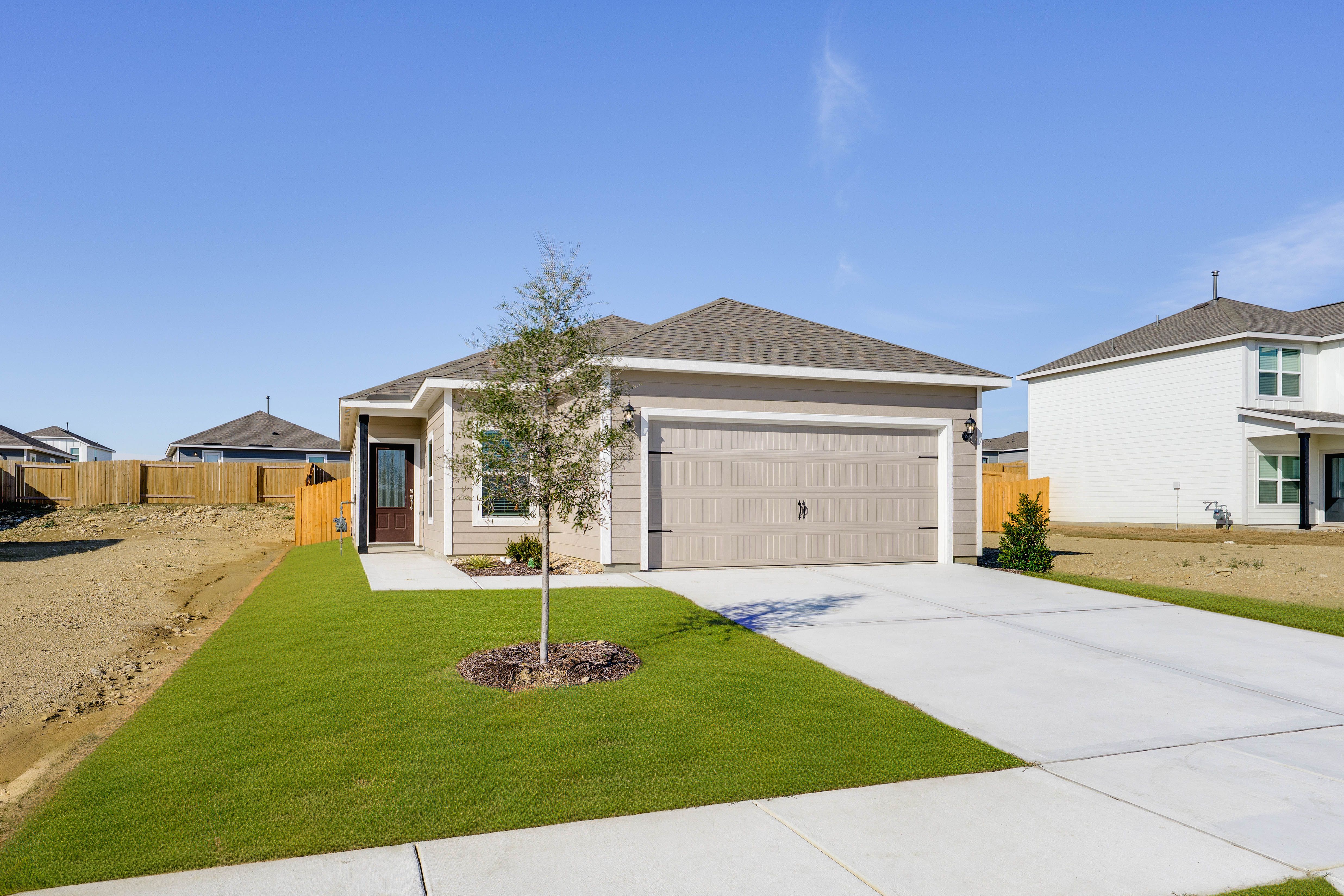 The Hawthorn has an attached, front-load garage.