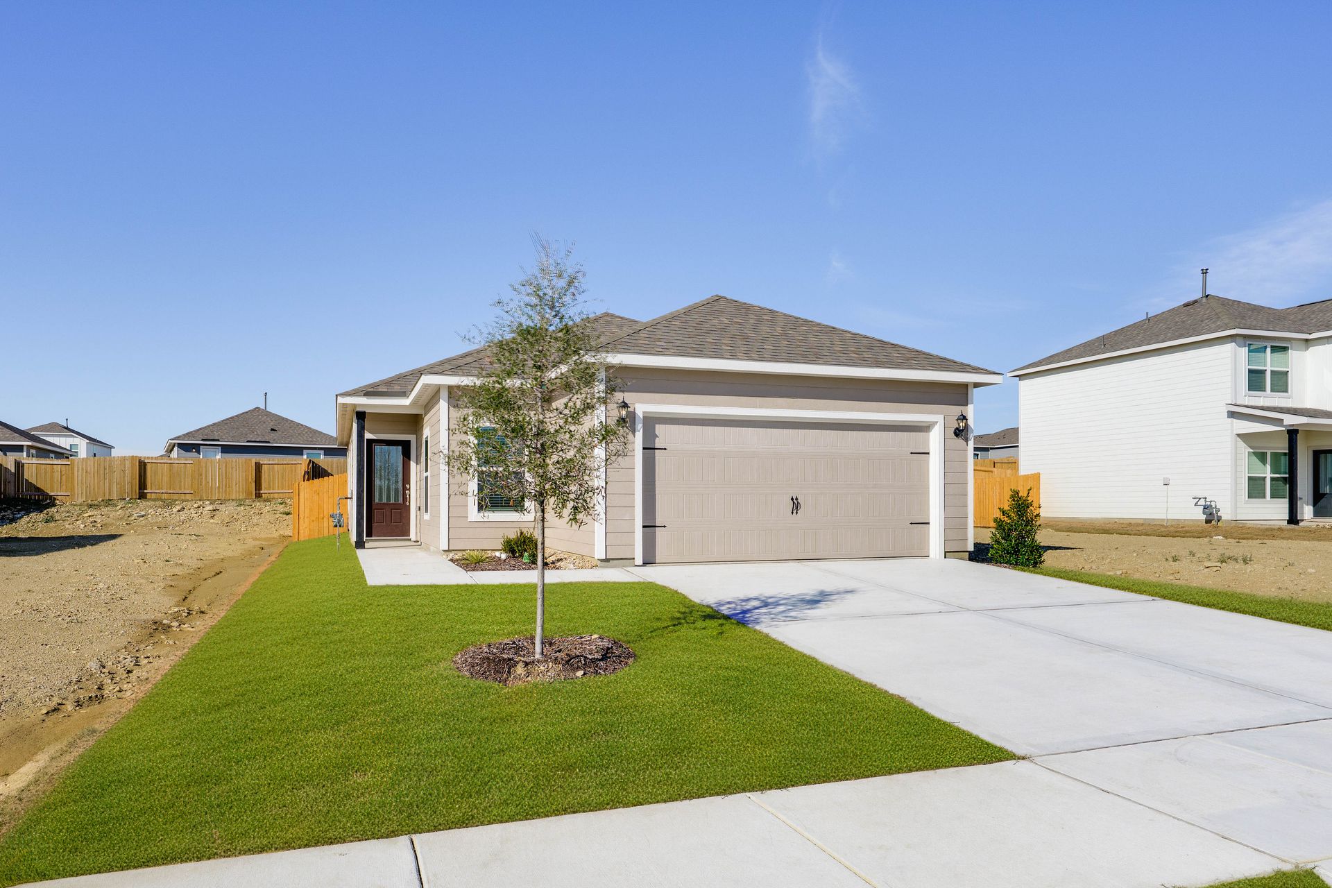The Hawthorn has an attached, front-load garage.