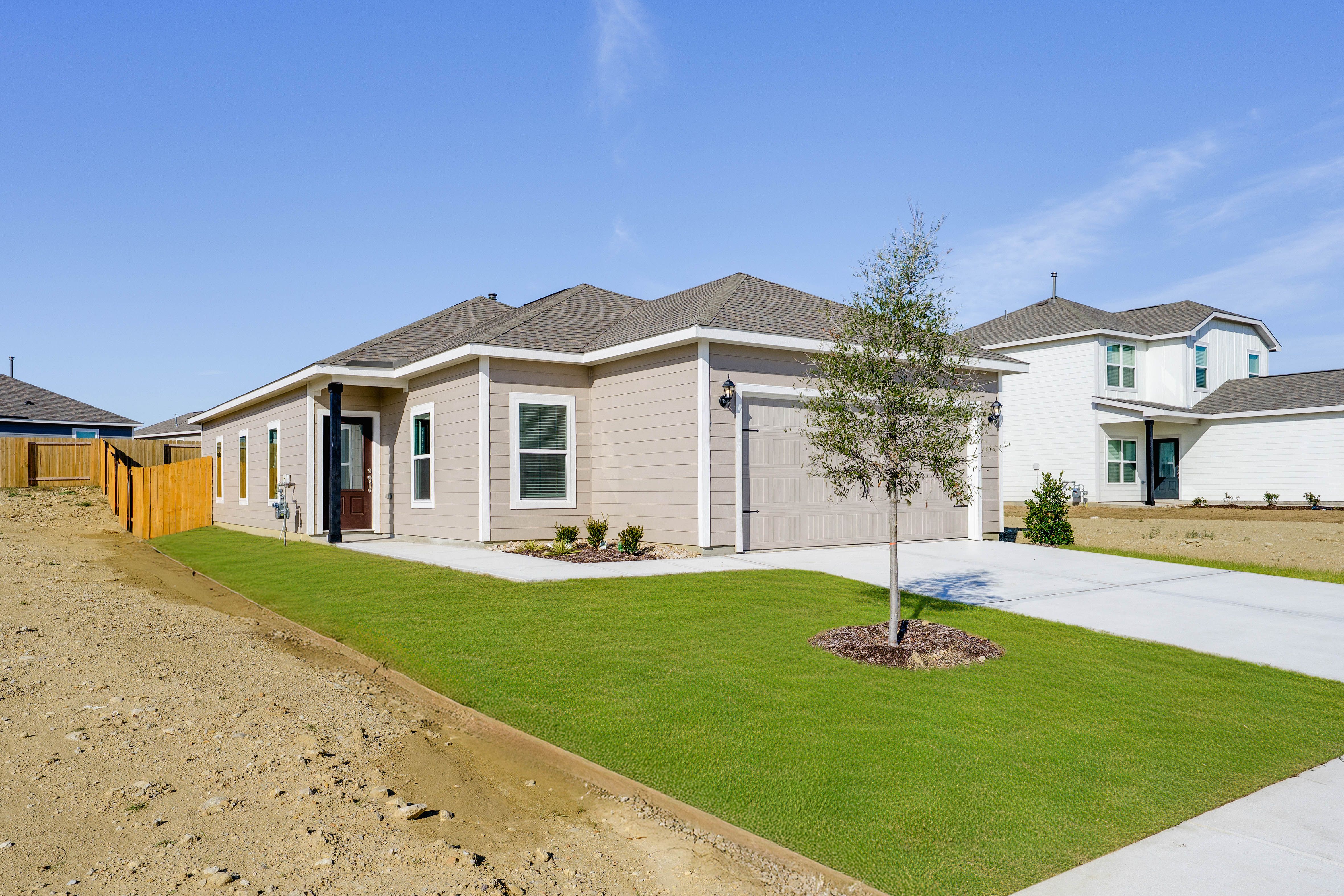 The Hawthorn has a siding exterior.