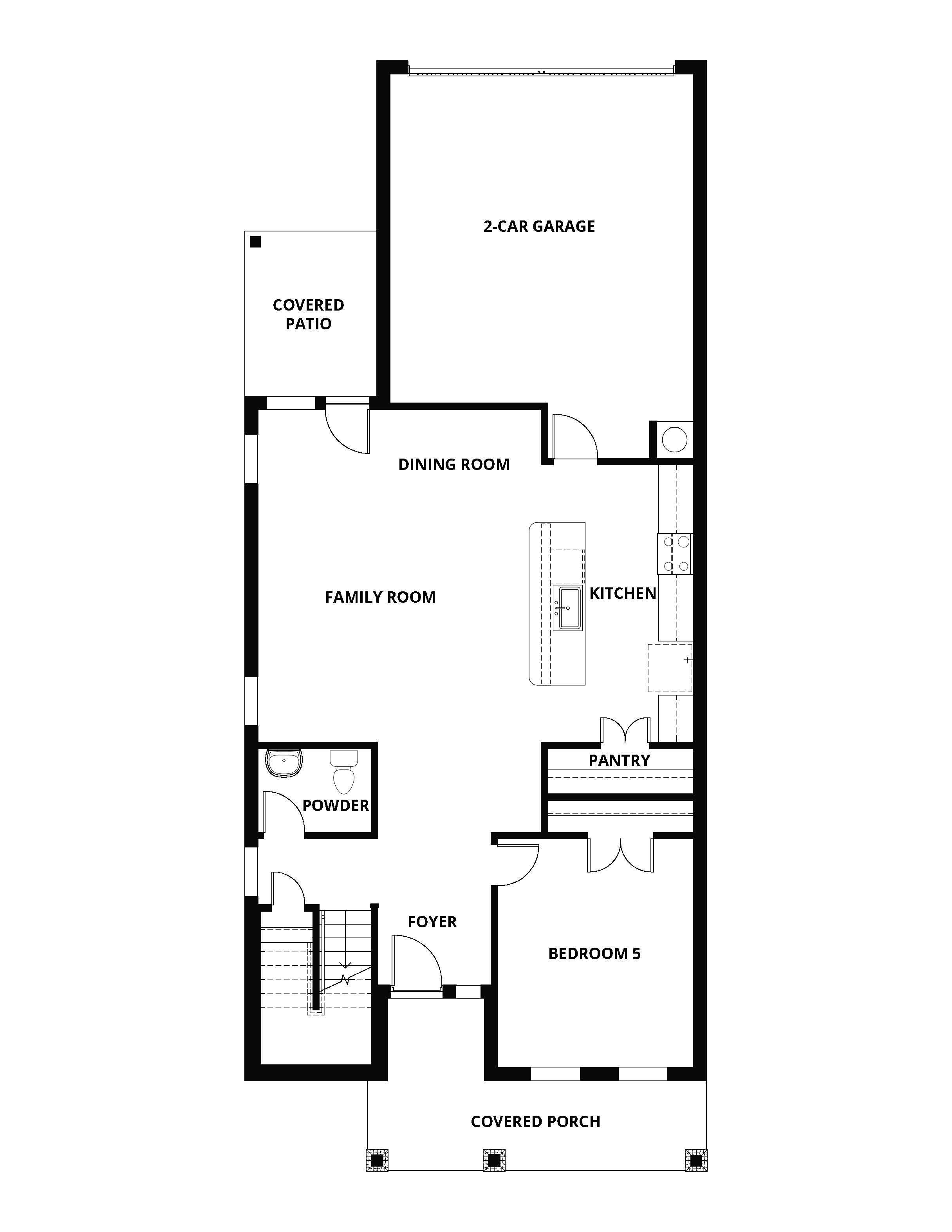 The Azalea has an open concept layout.