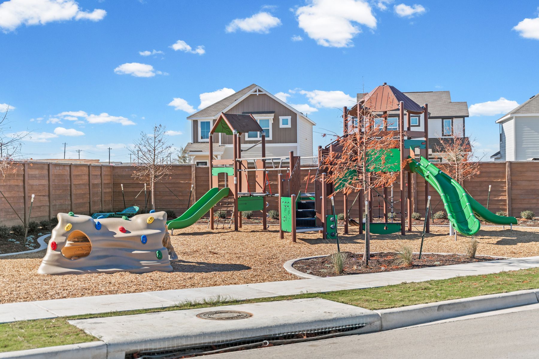Our community park has exciting children's playgrounds and climbing structures.