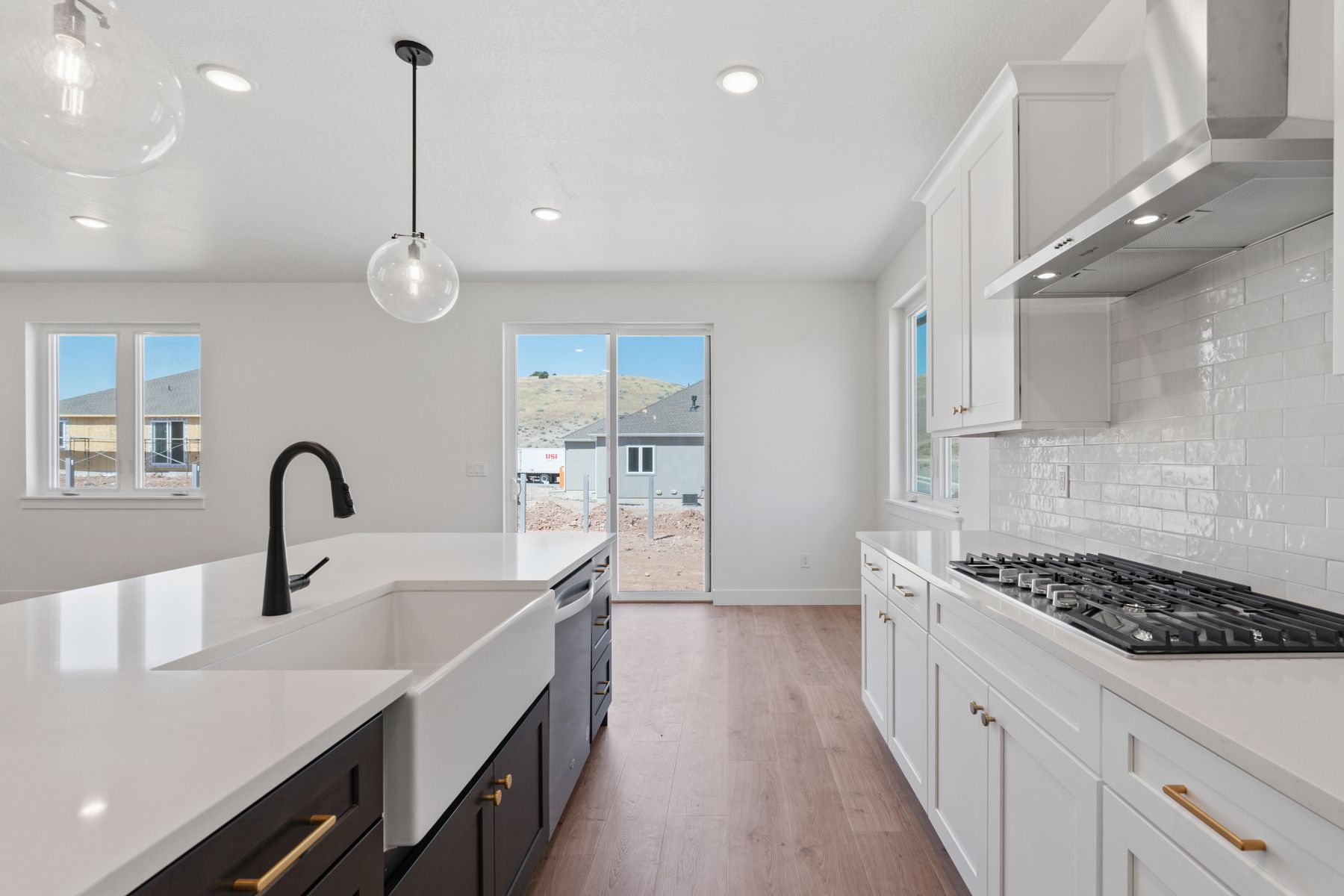 The dining room sits right off of the kitchen.