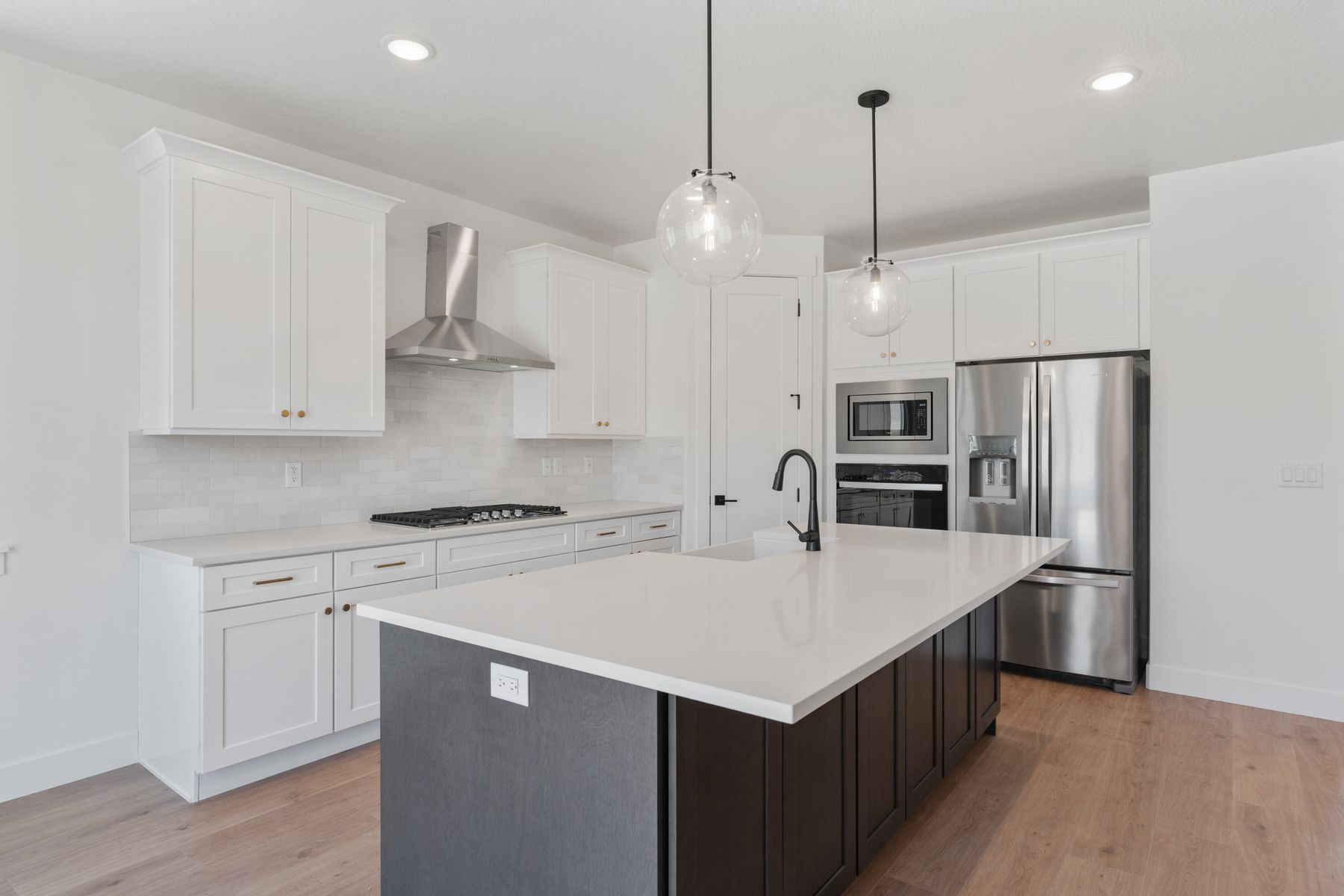 The kitchen has energy-efficient appliances.