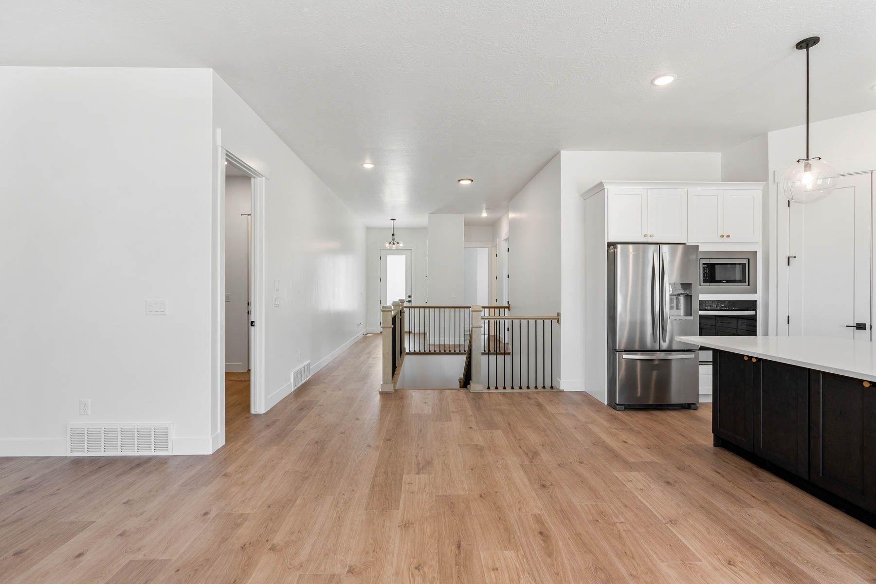 The dining room sits right off of the kitchen.