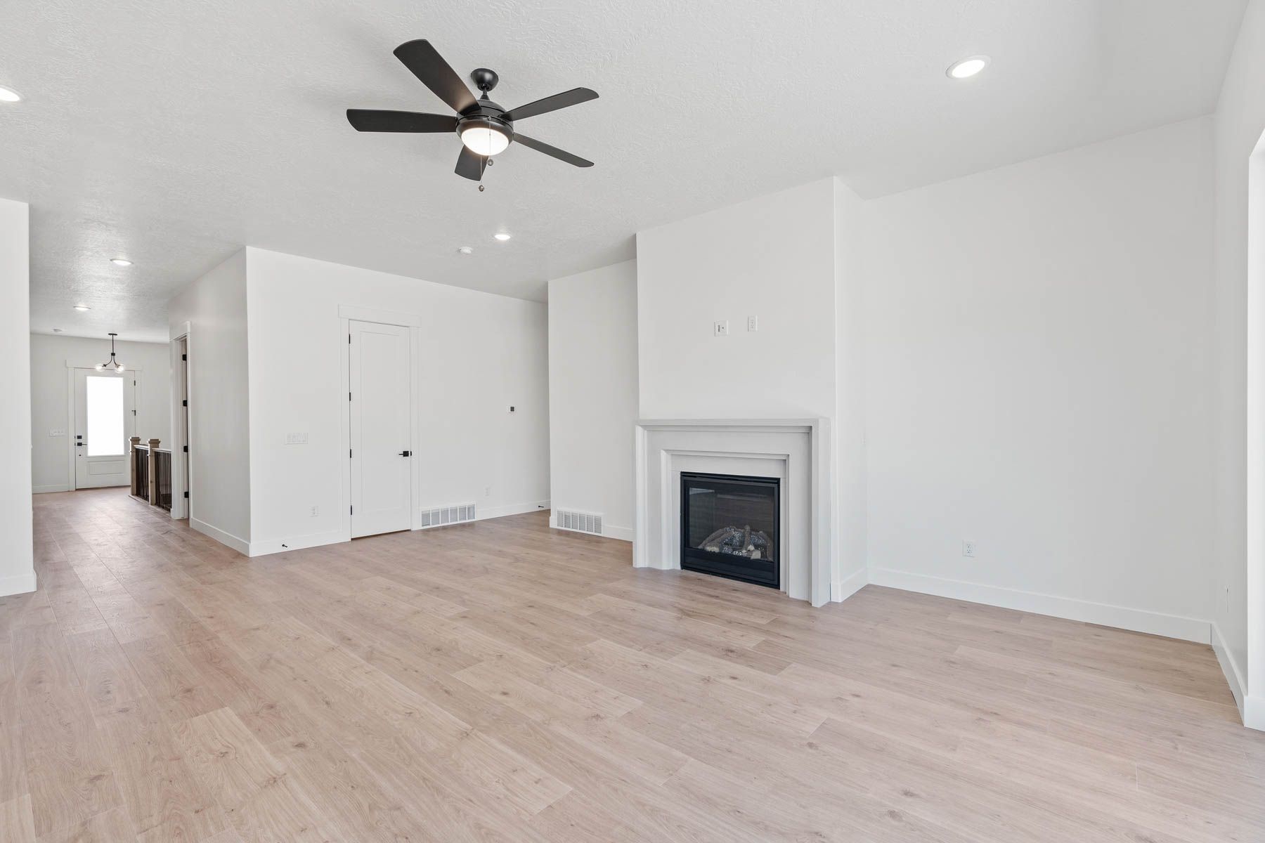 The family room is spacious. 