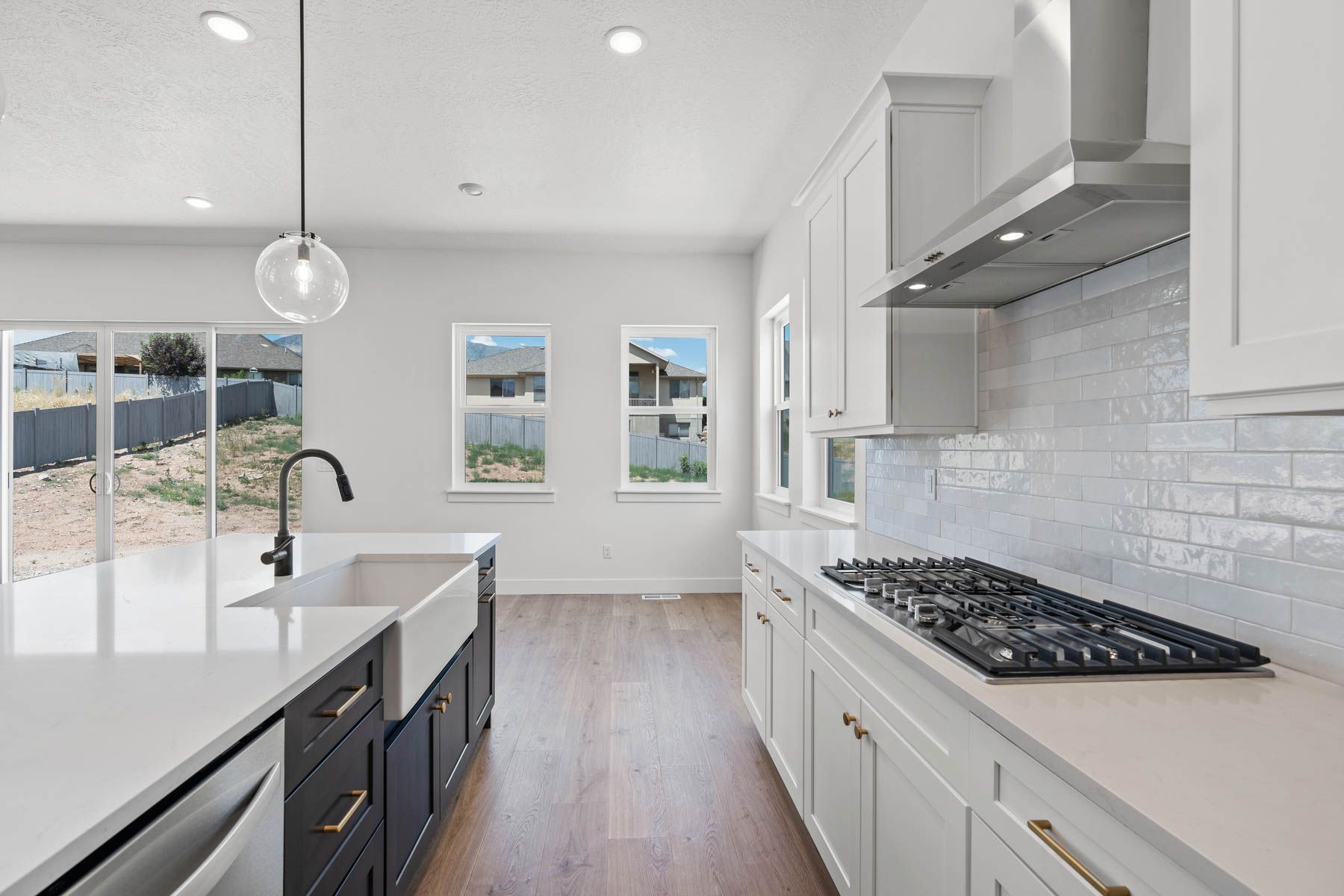 The dining room sits right off of the kitchen.