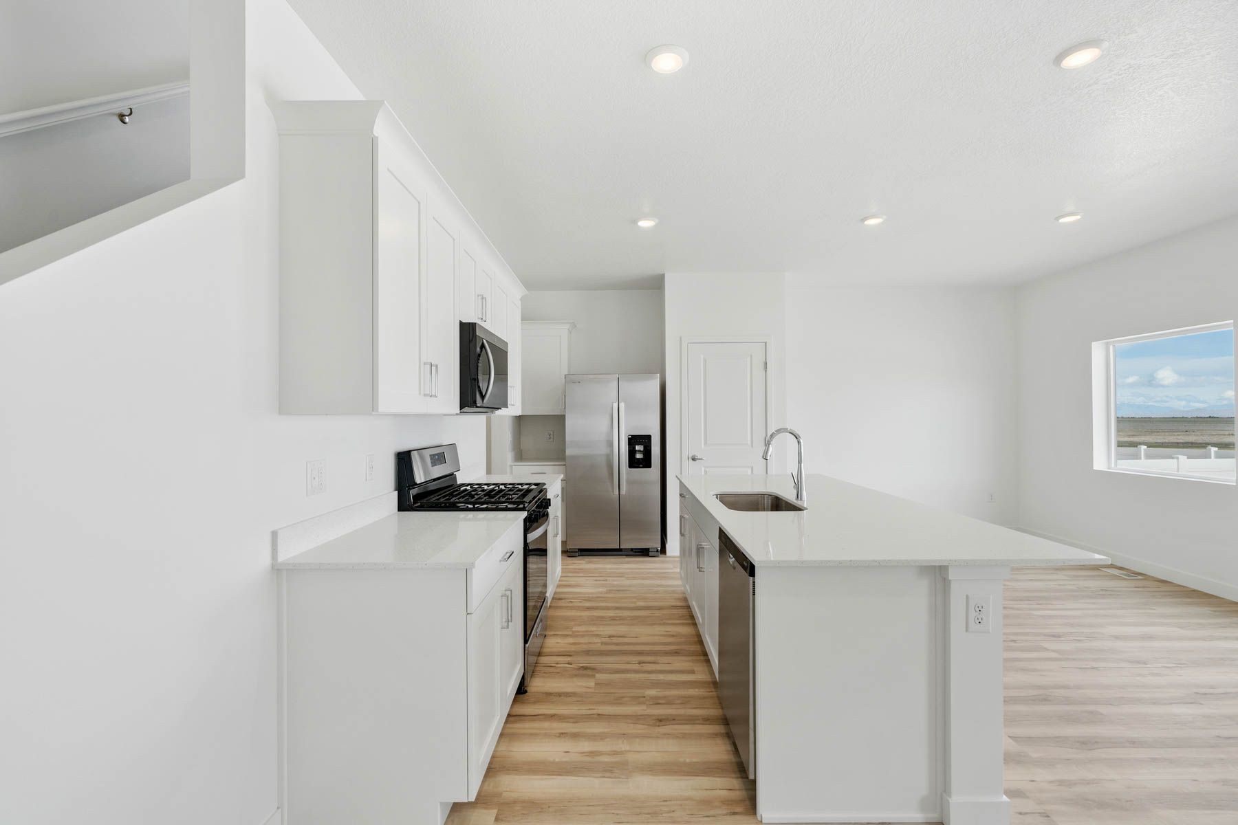 The dining room sits right off of the kitchen.
