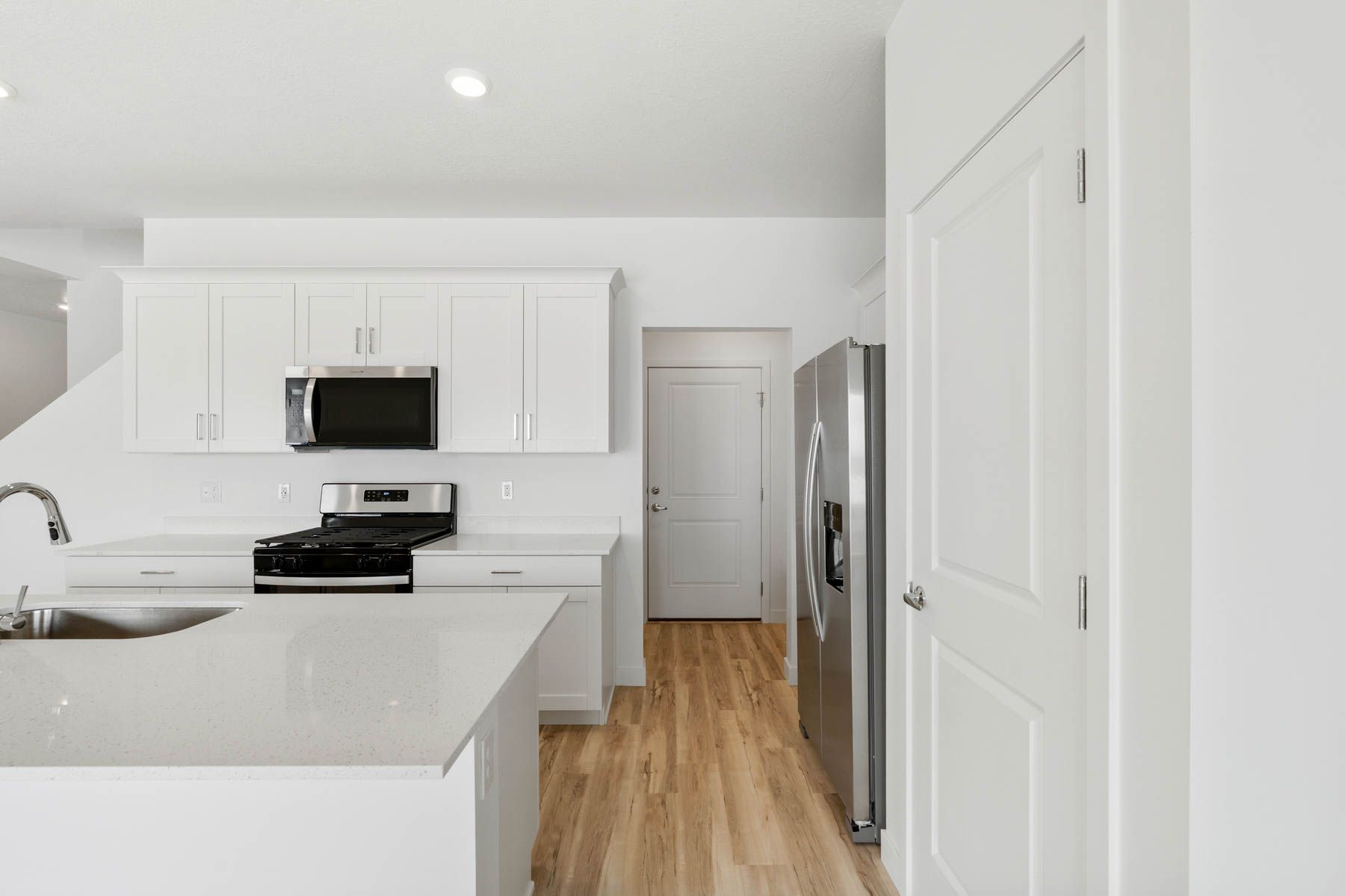 The kitchen has energy-efficient appliances.