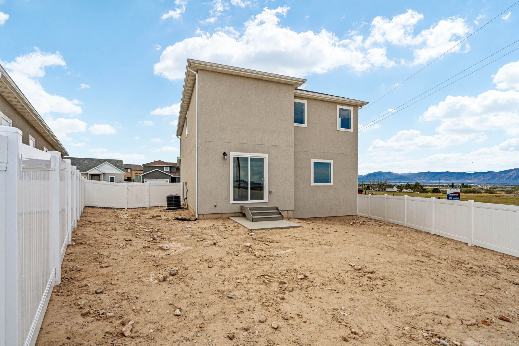 The Granite  has a fullly fenced-in back yard. 