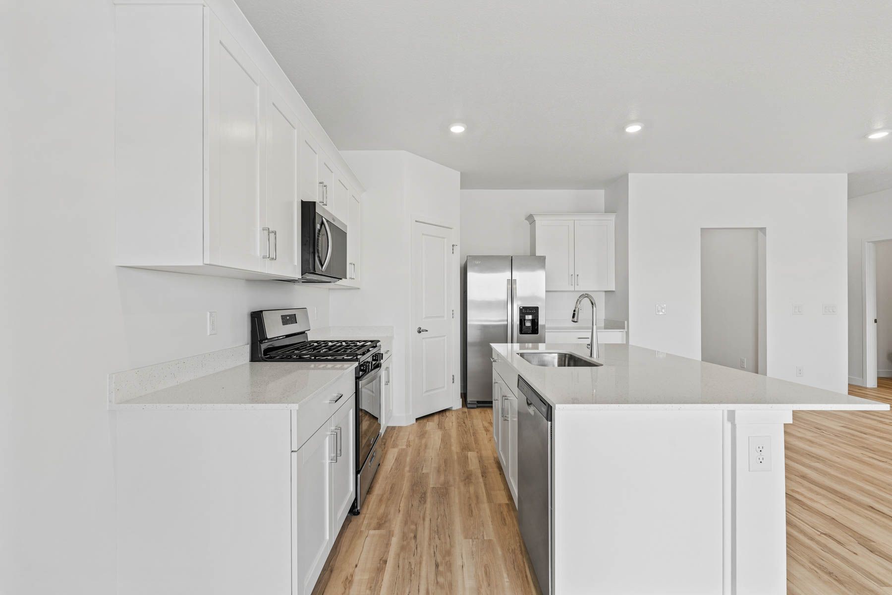 The kitchen has energy-efficient appliances.