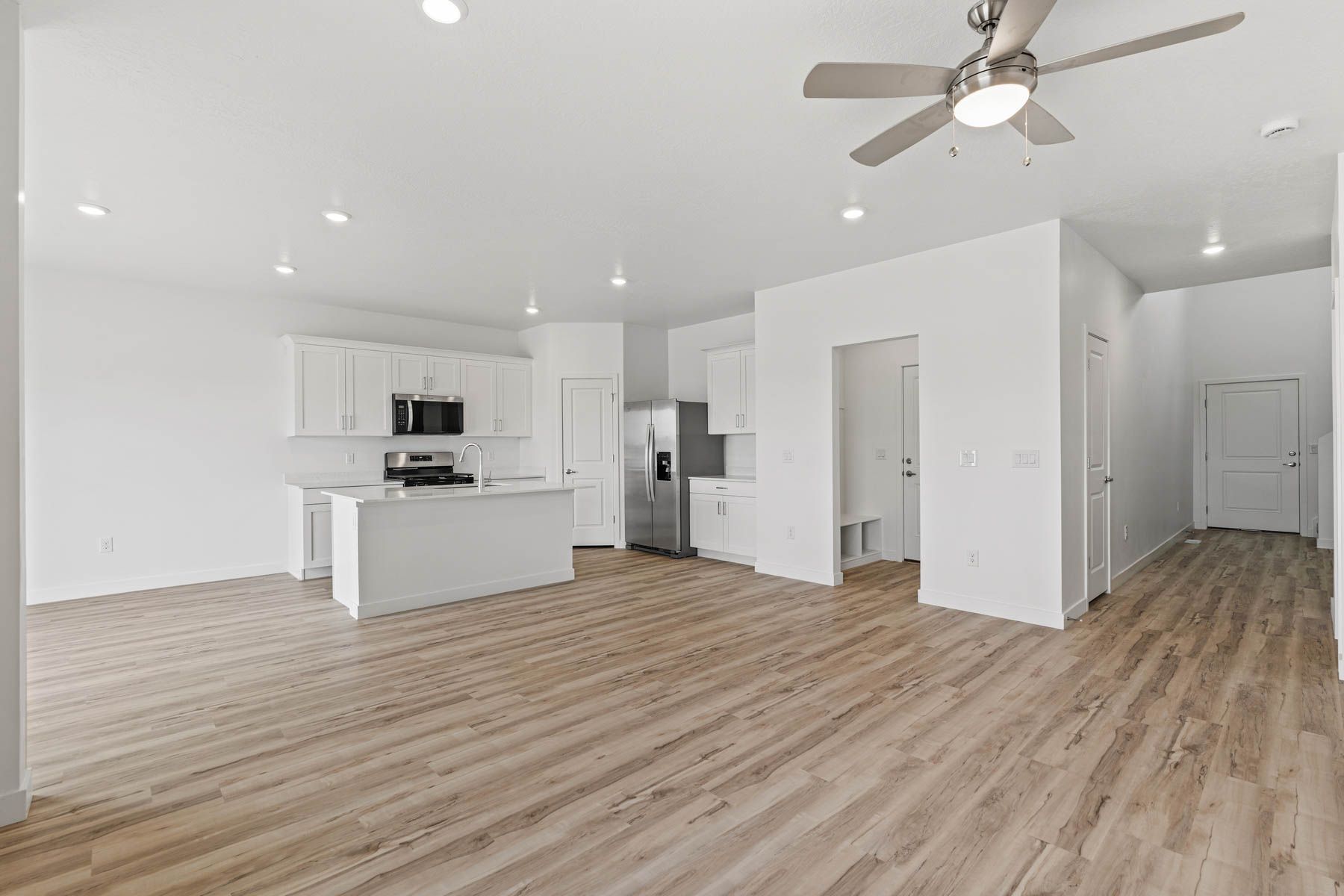 The mudroom sits right off of the family room.