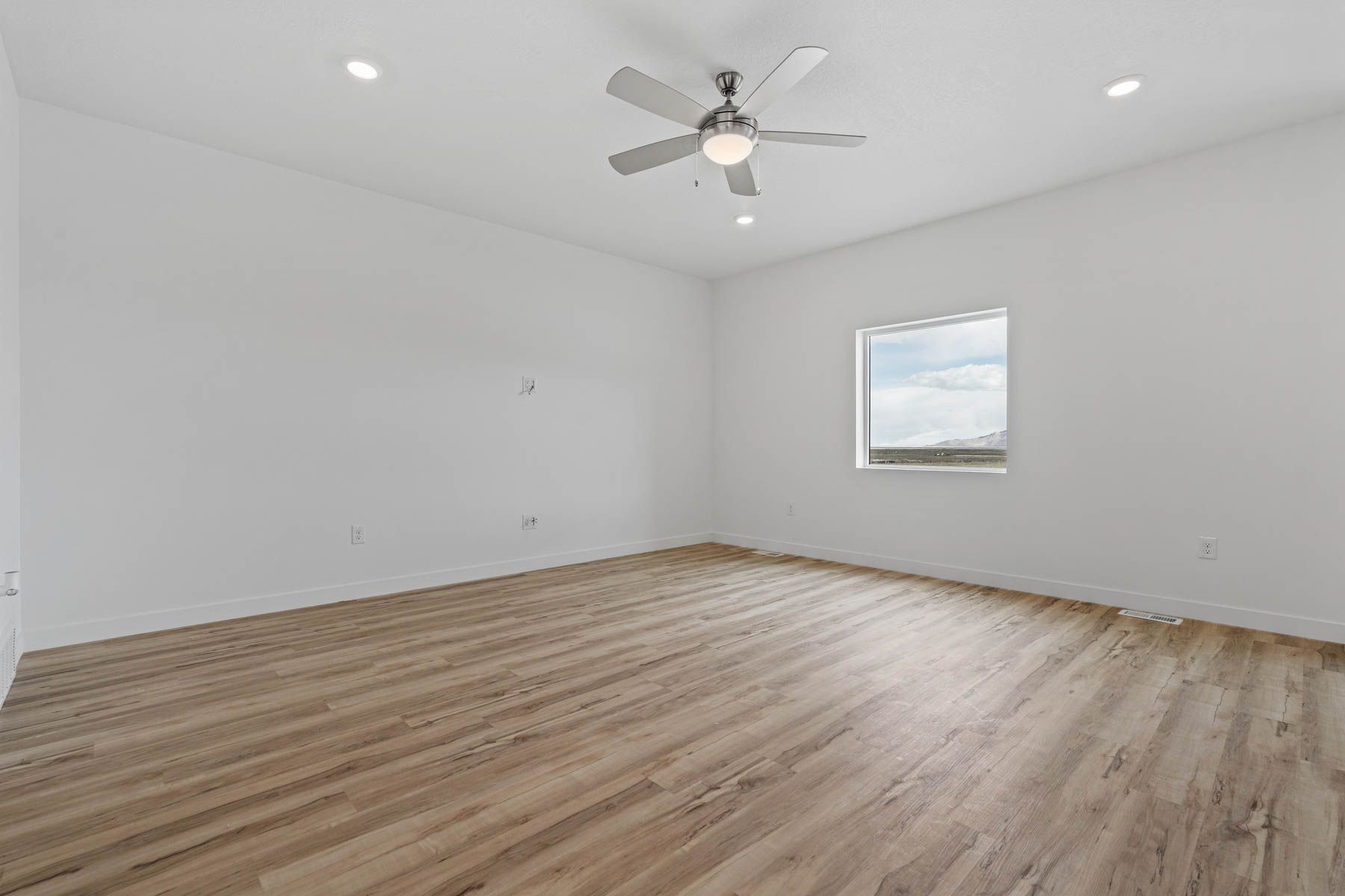 The large window lets in great, natural light. 