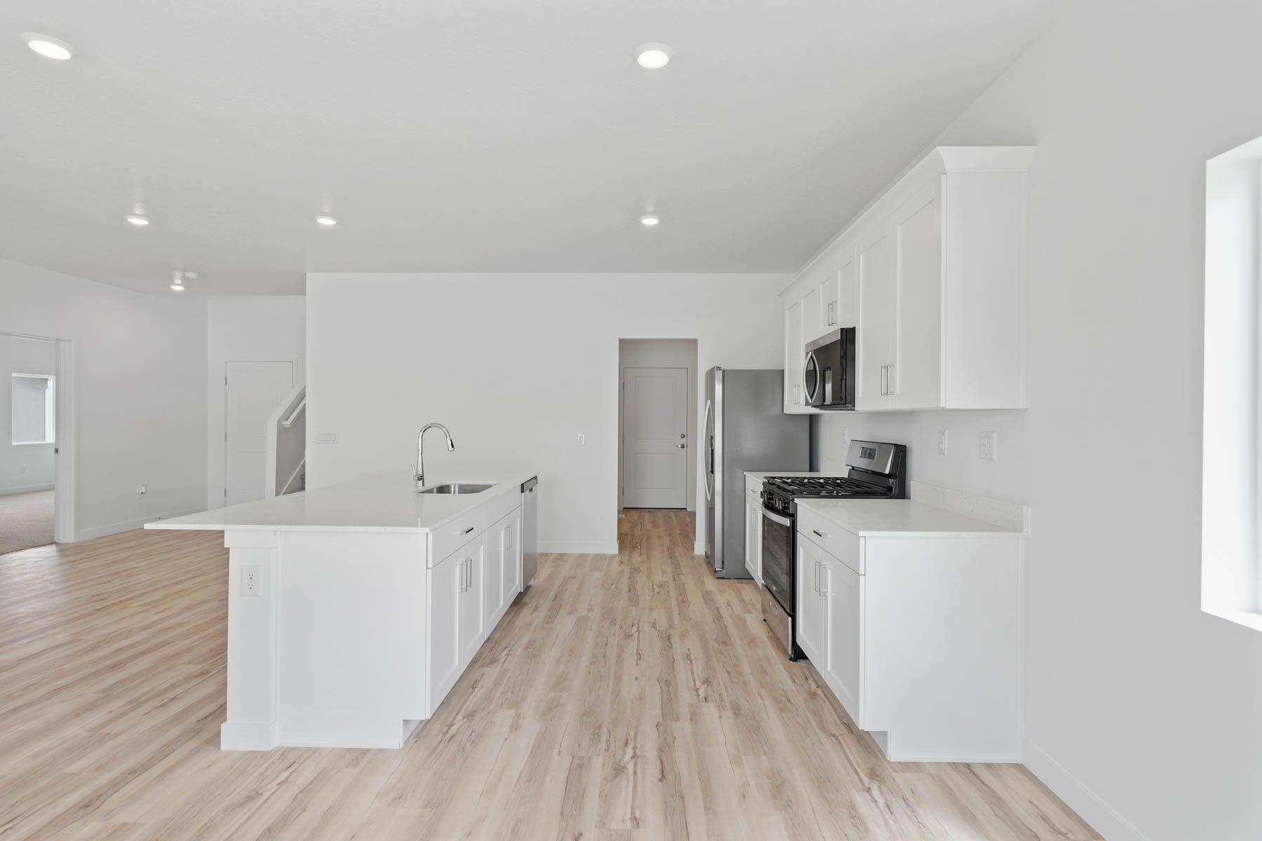 The kitchen has energy-efficient appliances.