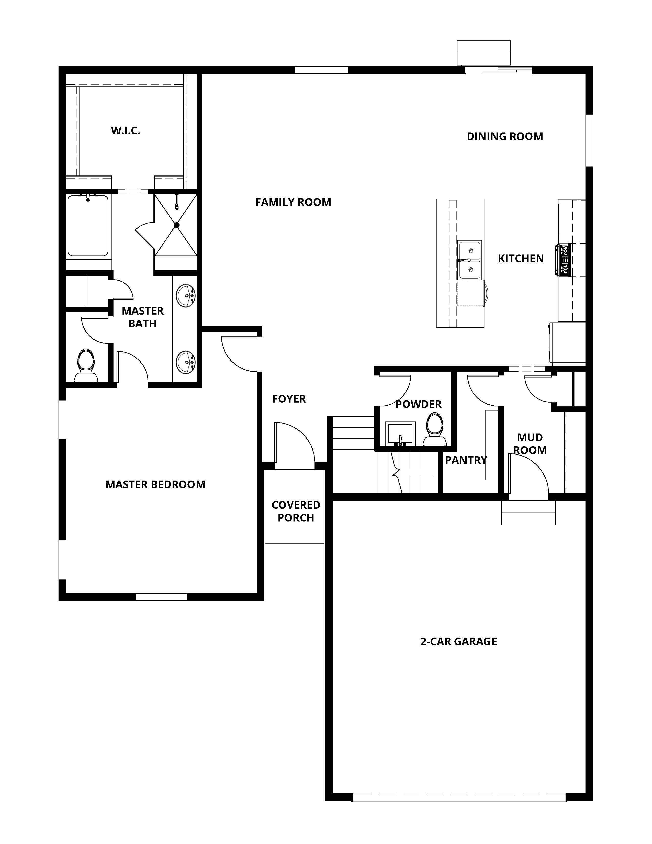 The first floor has an open concept layout.
