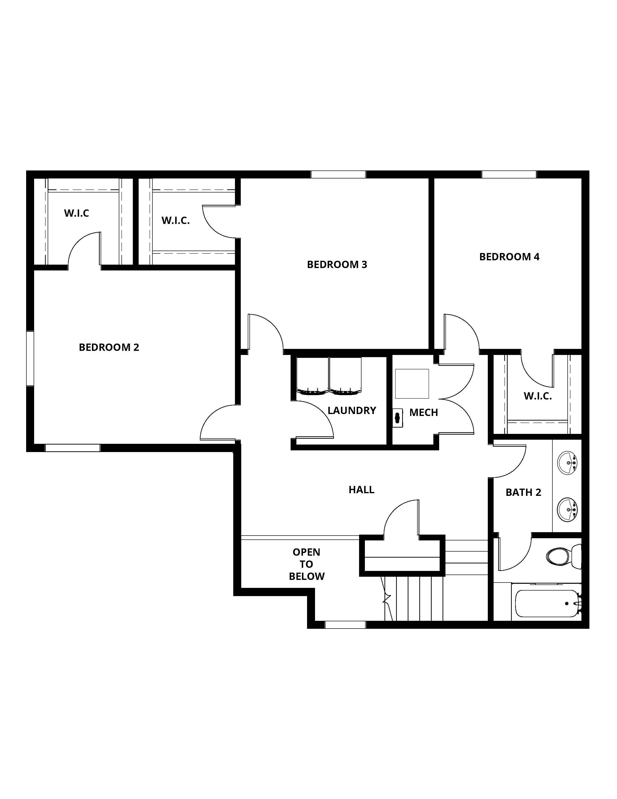The second floor has the secondary bedrooms. 