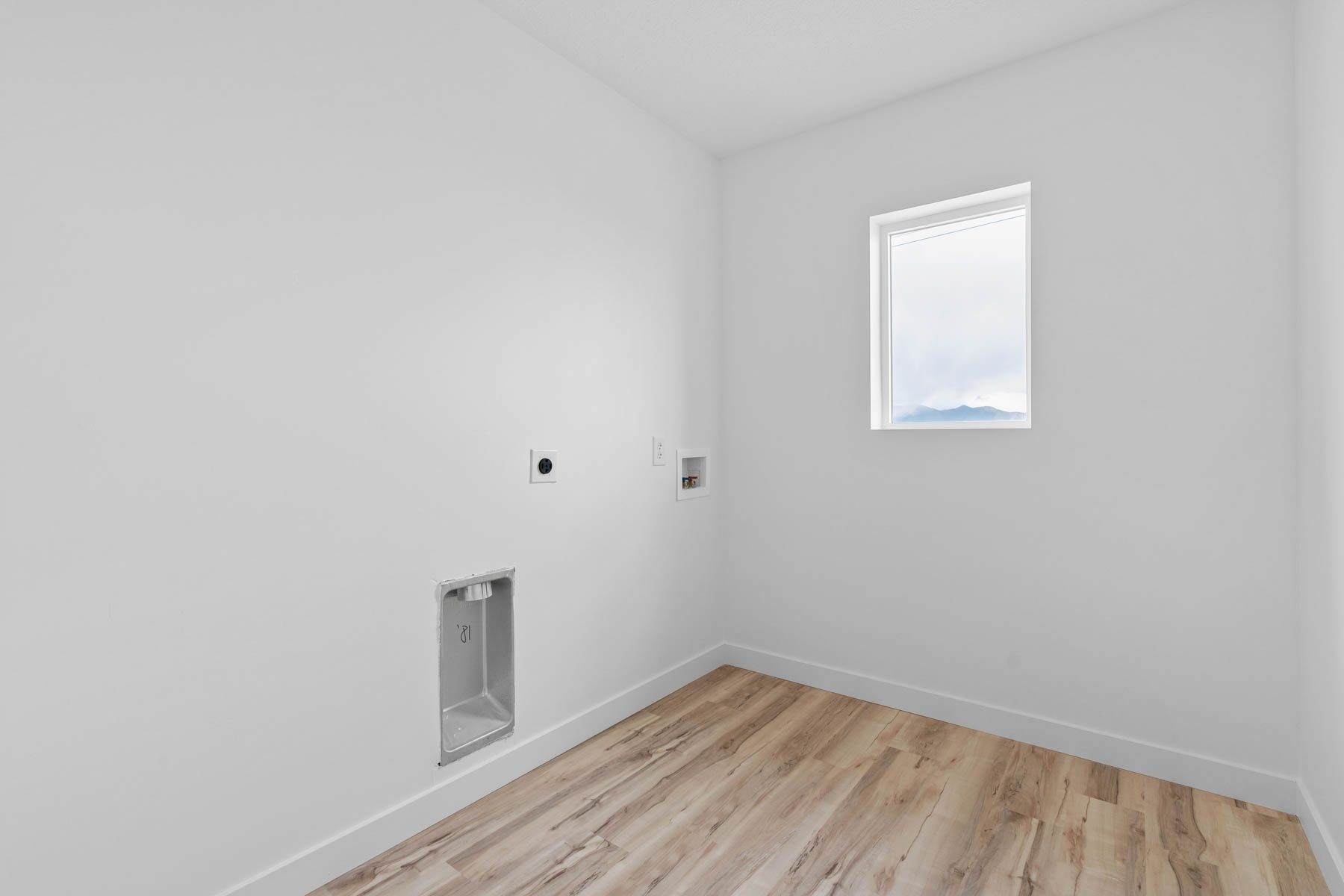 The laundry room is spacious.