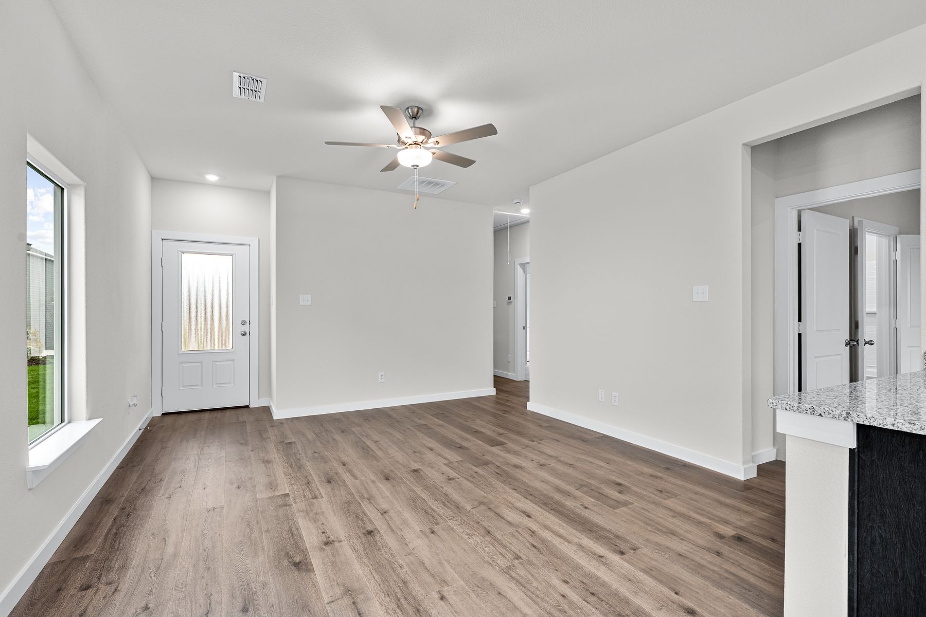 The family room is spacious.