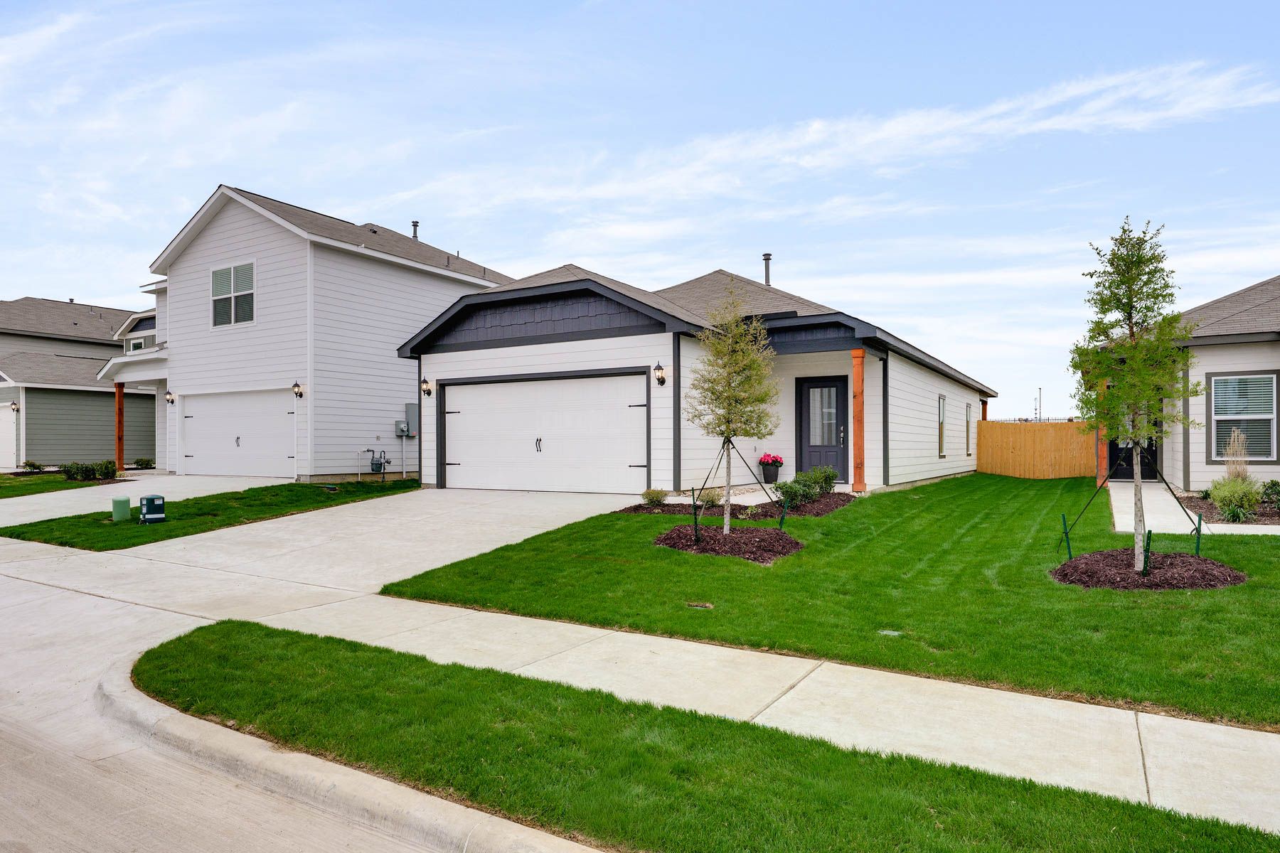 The Cedar has an attached two-car garage. 