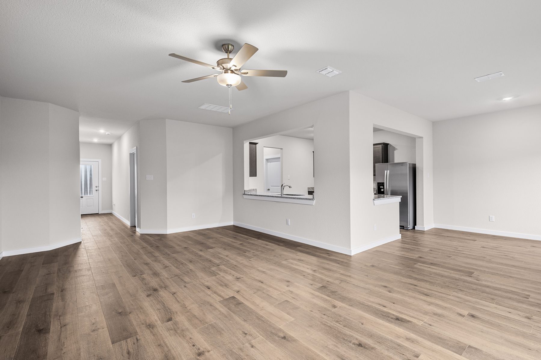 The family room sits right off of the kitchen and living room.