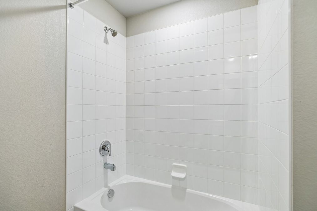 The secondary bathroom has the tub/shower combo.