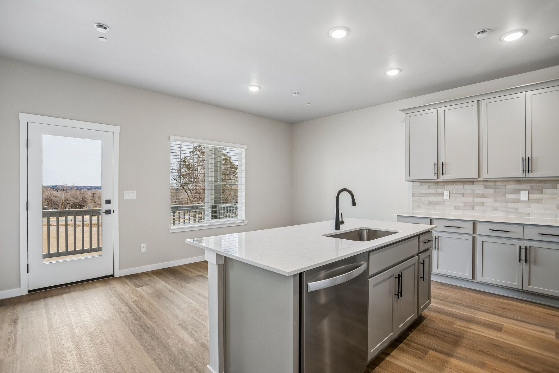 The family room is open to the kitchen and dining room.