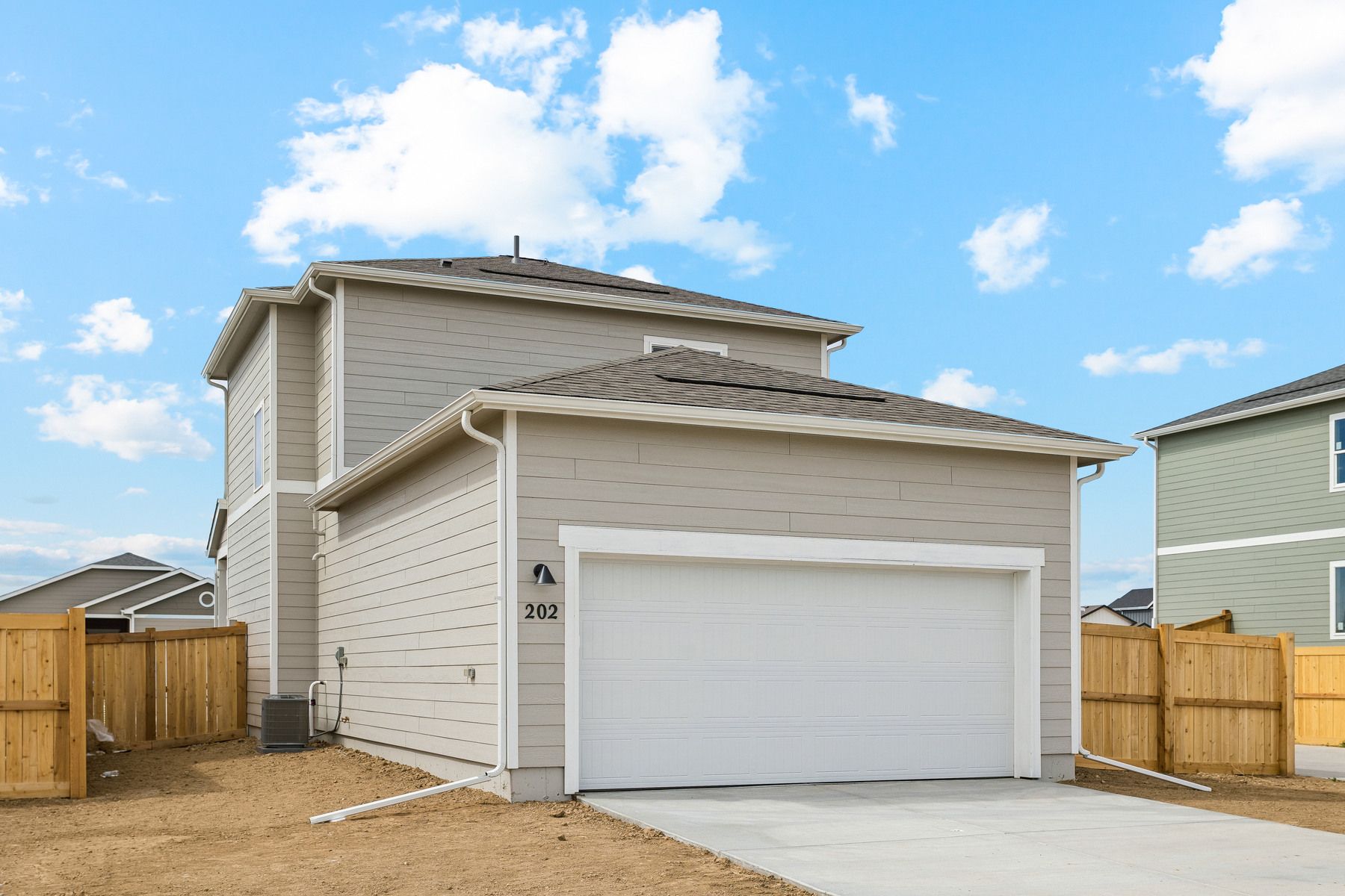  The garage is in the back of the home.
