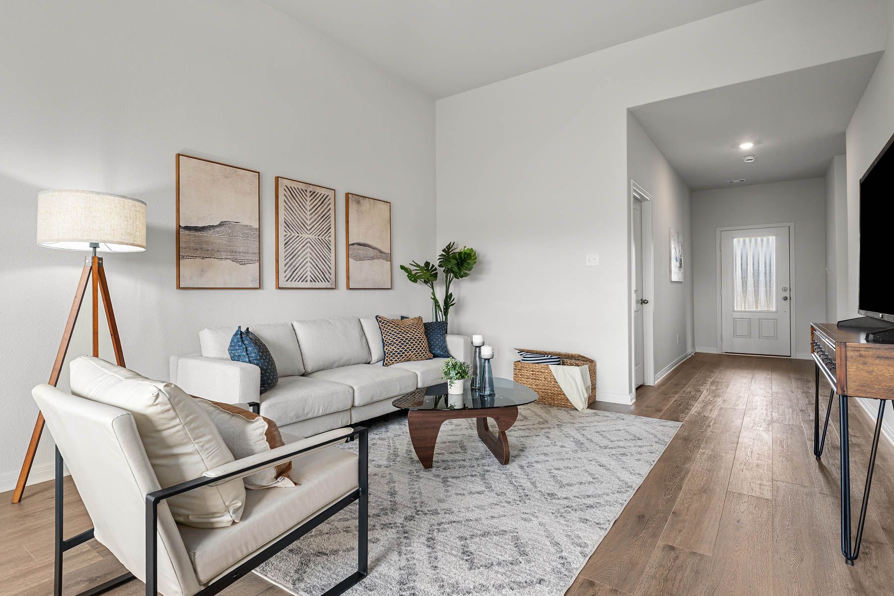 The living room has plenty of space for furniture.