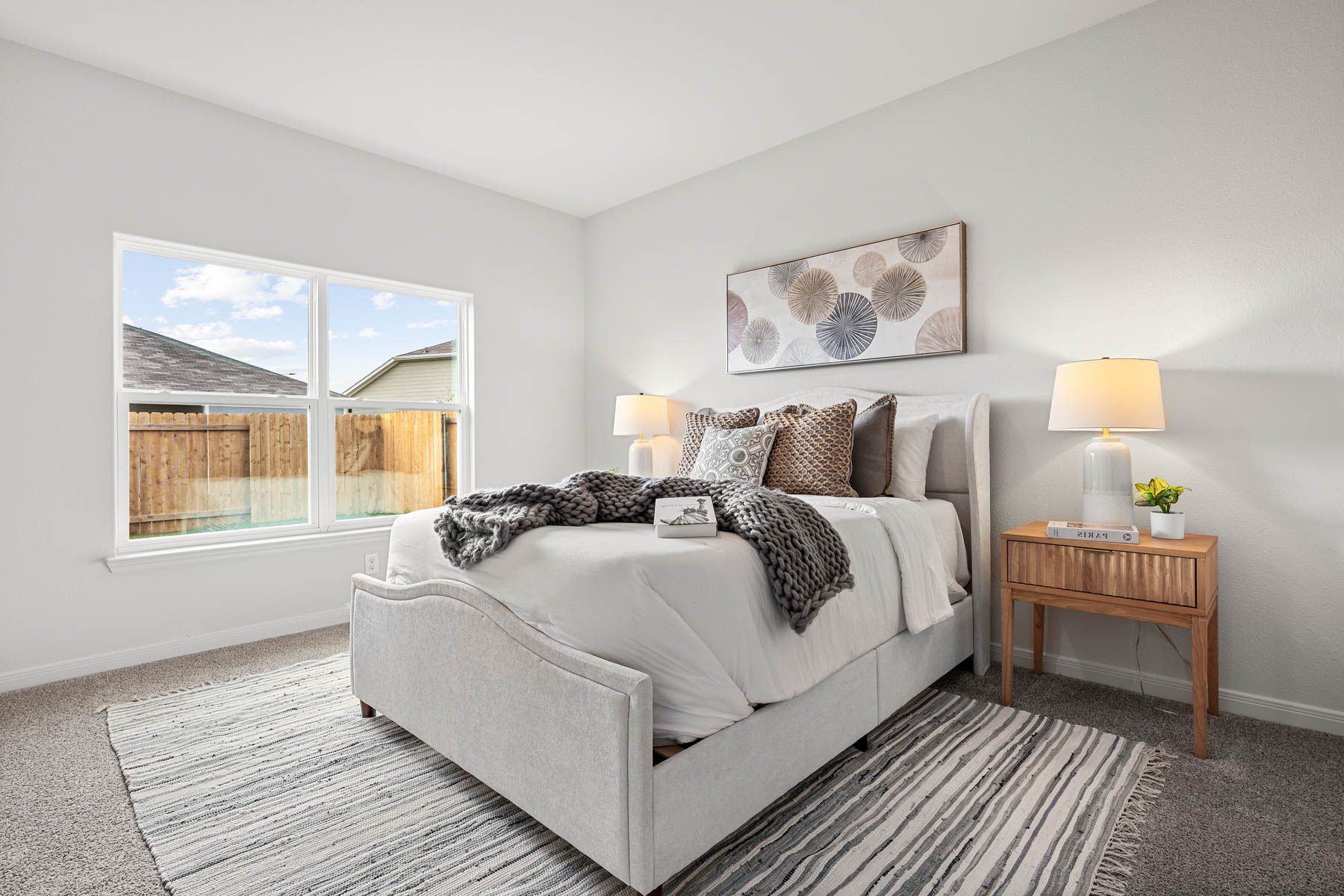 The master bedroom is spacious.