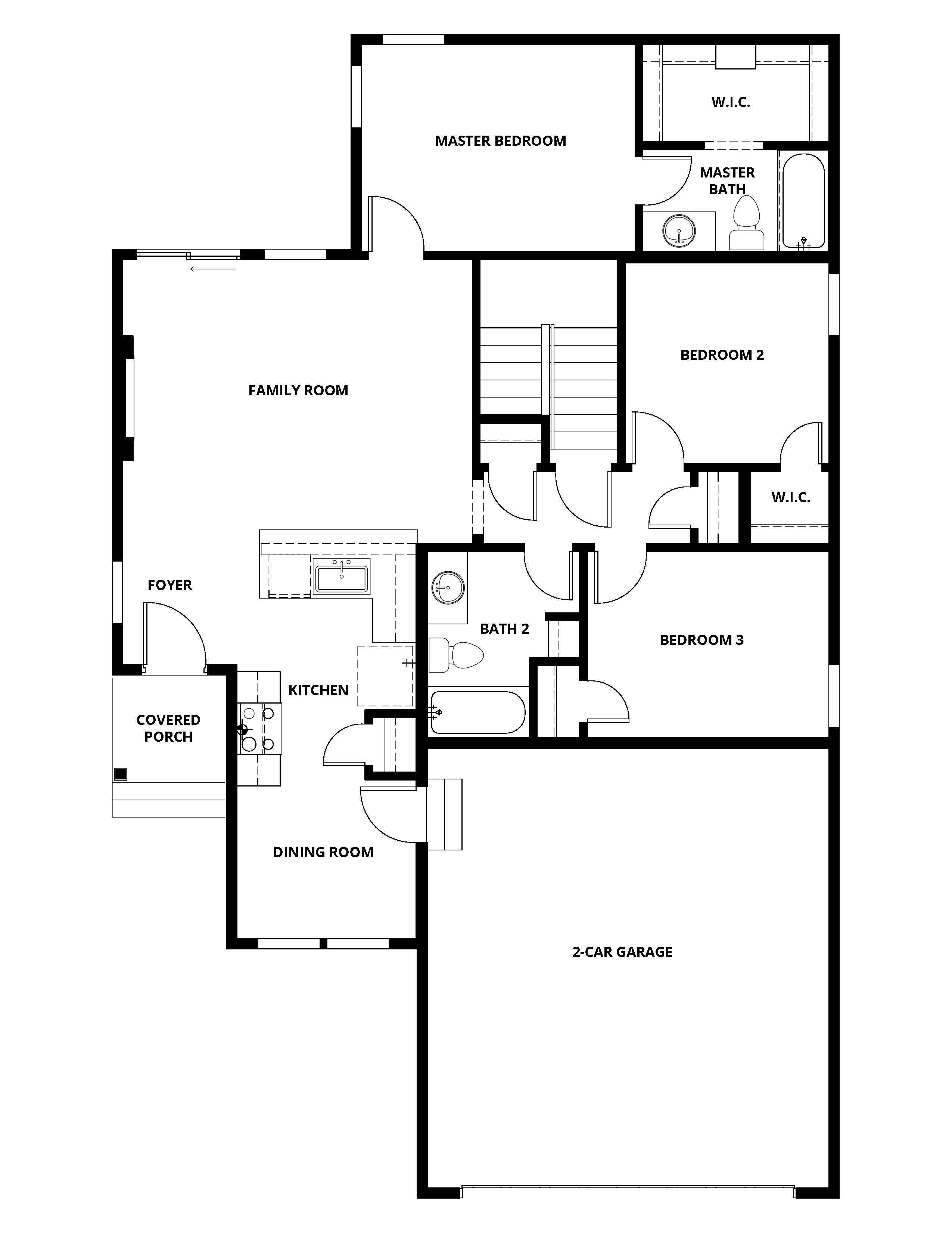 The Cameron has a chef ready kitchen and spacious family room.