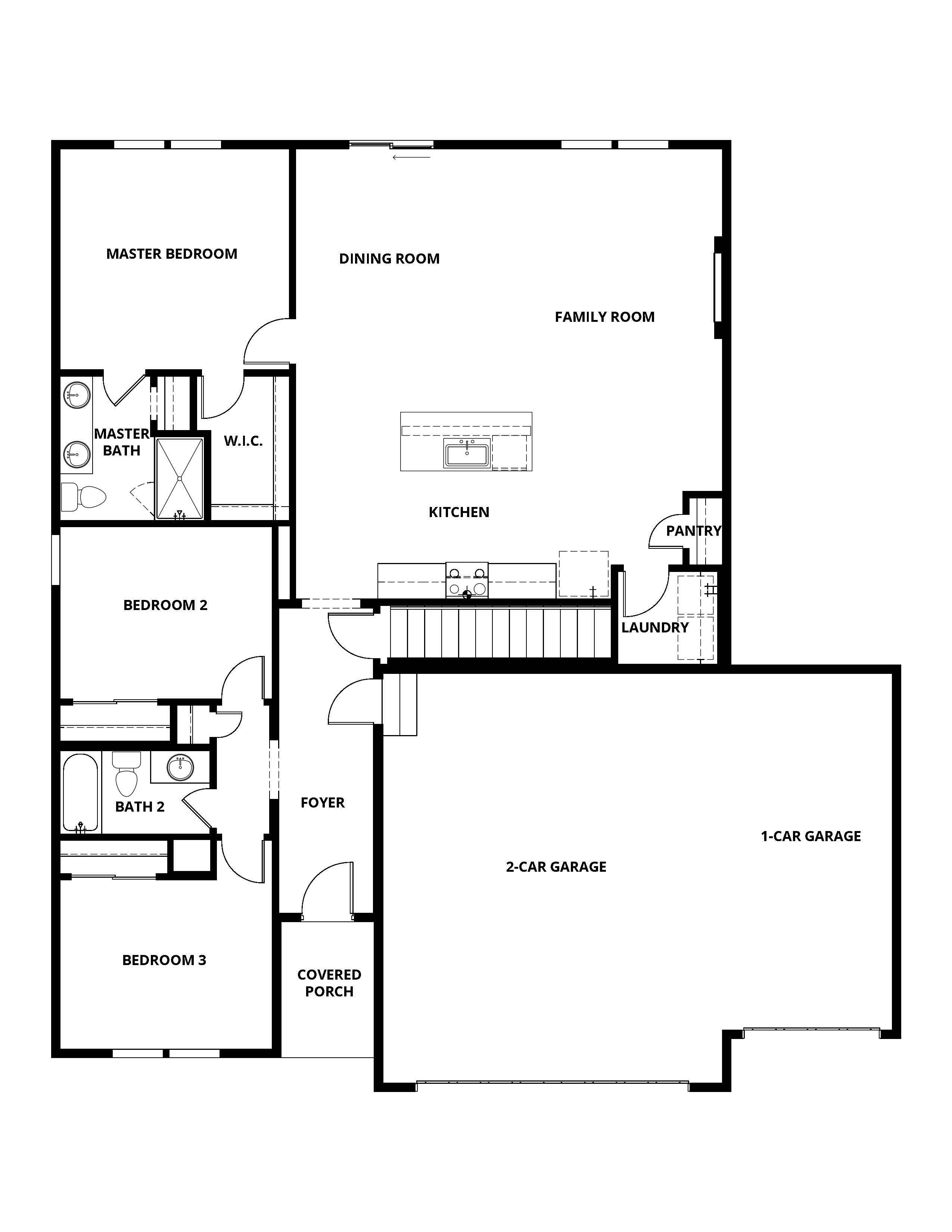 The Harris has a chef ready kitchen and spacious family room.