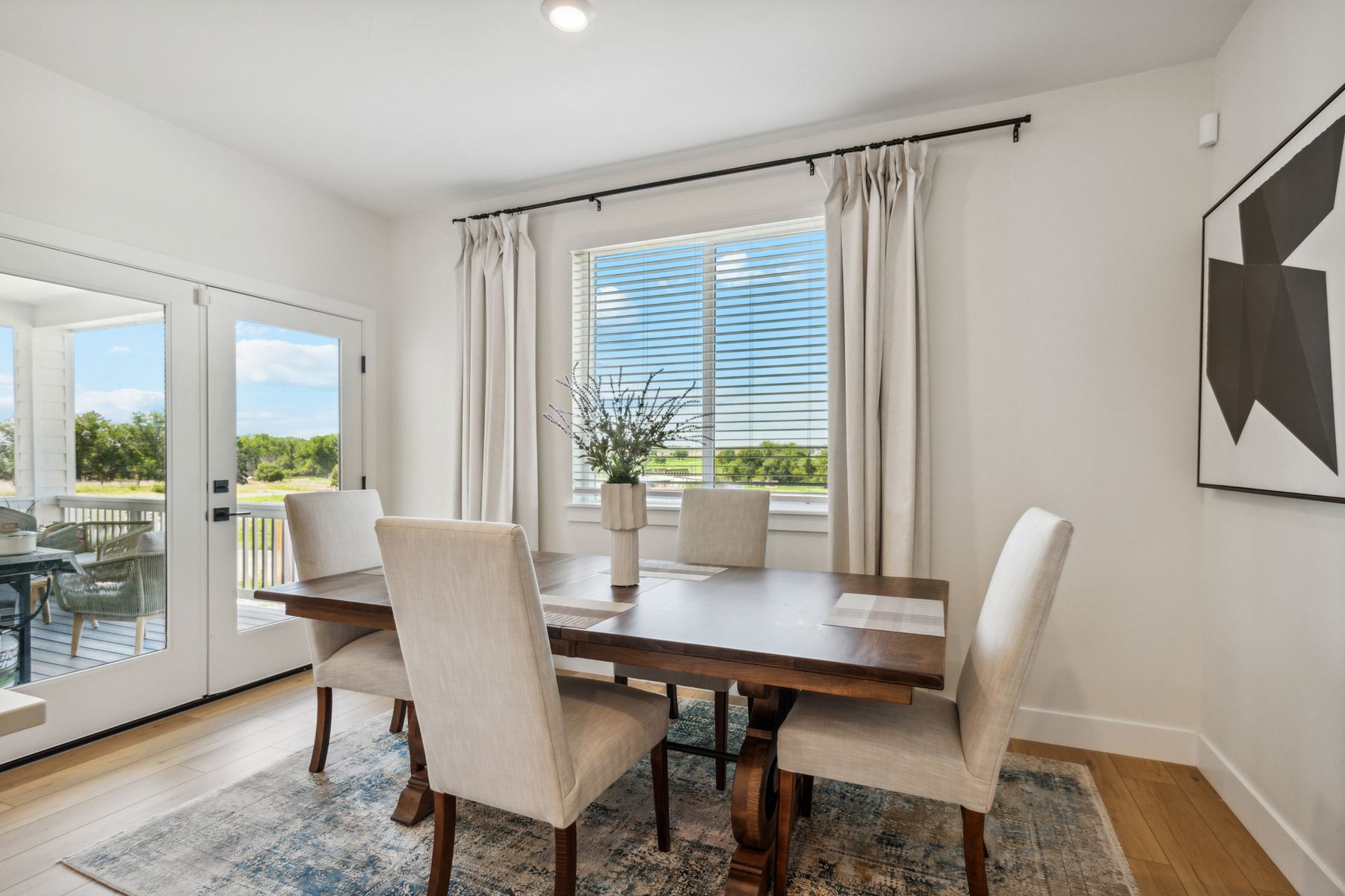 The dining room sits right off of the kitchen. 