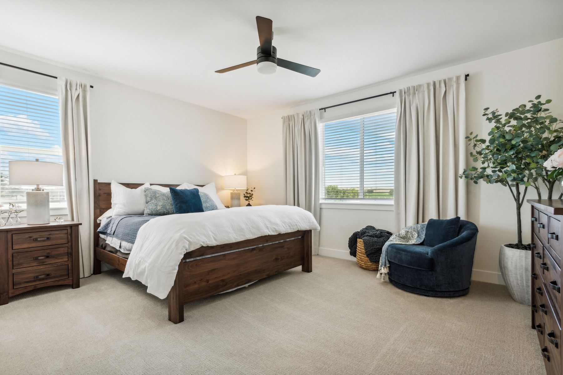 The master bedroom is spacious. 